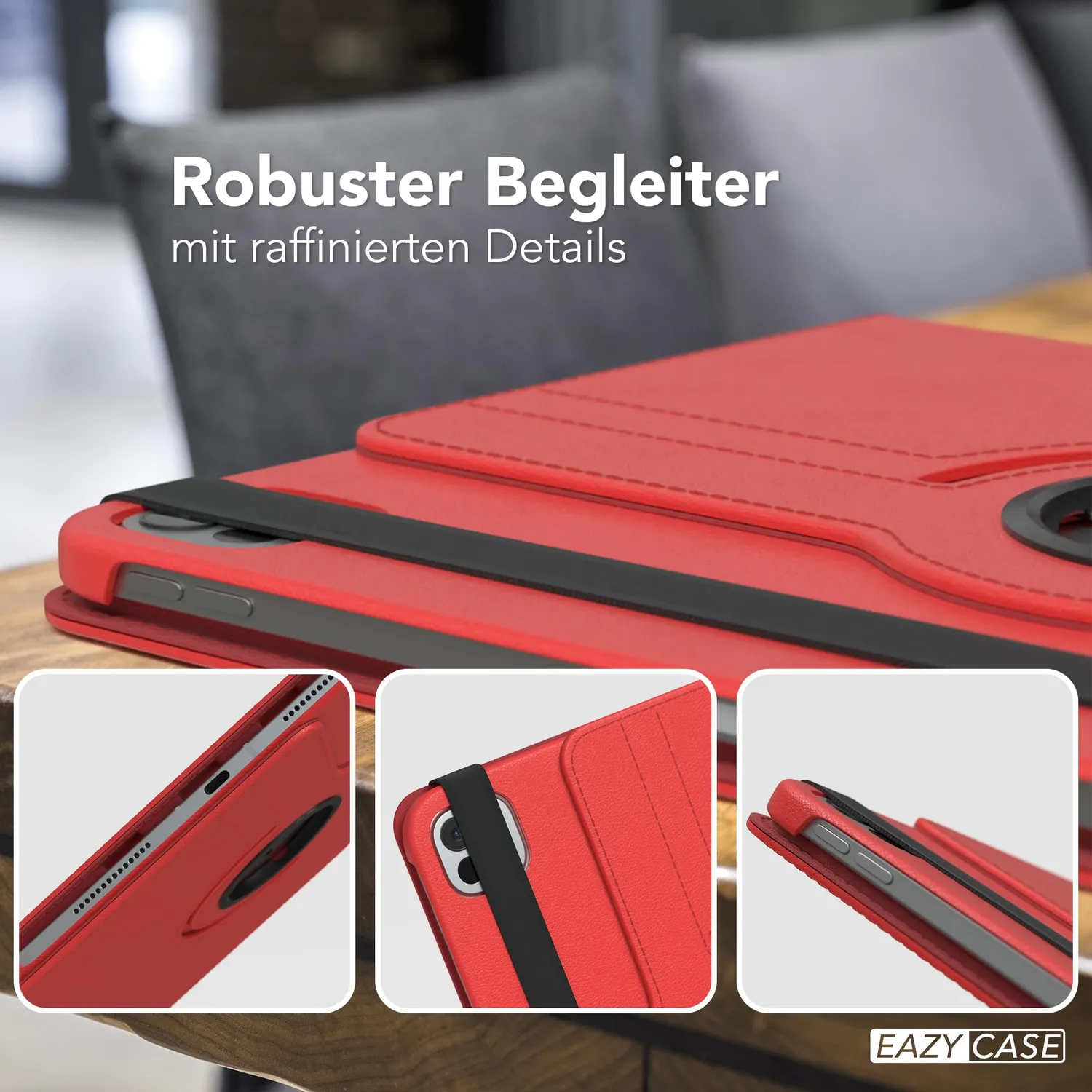 EAZY CASE iPad Pro 10,9" 2024 Tablethülle 360° Rot