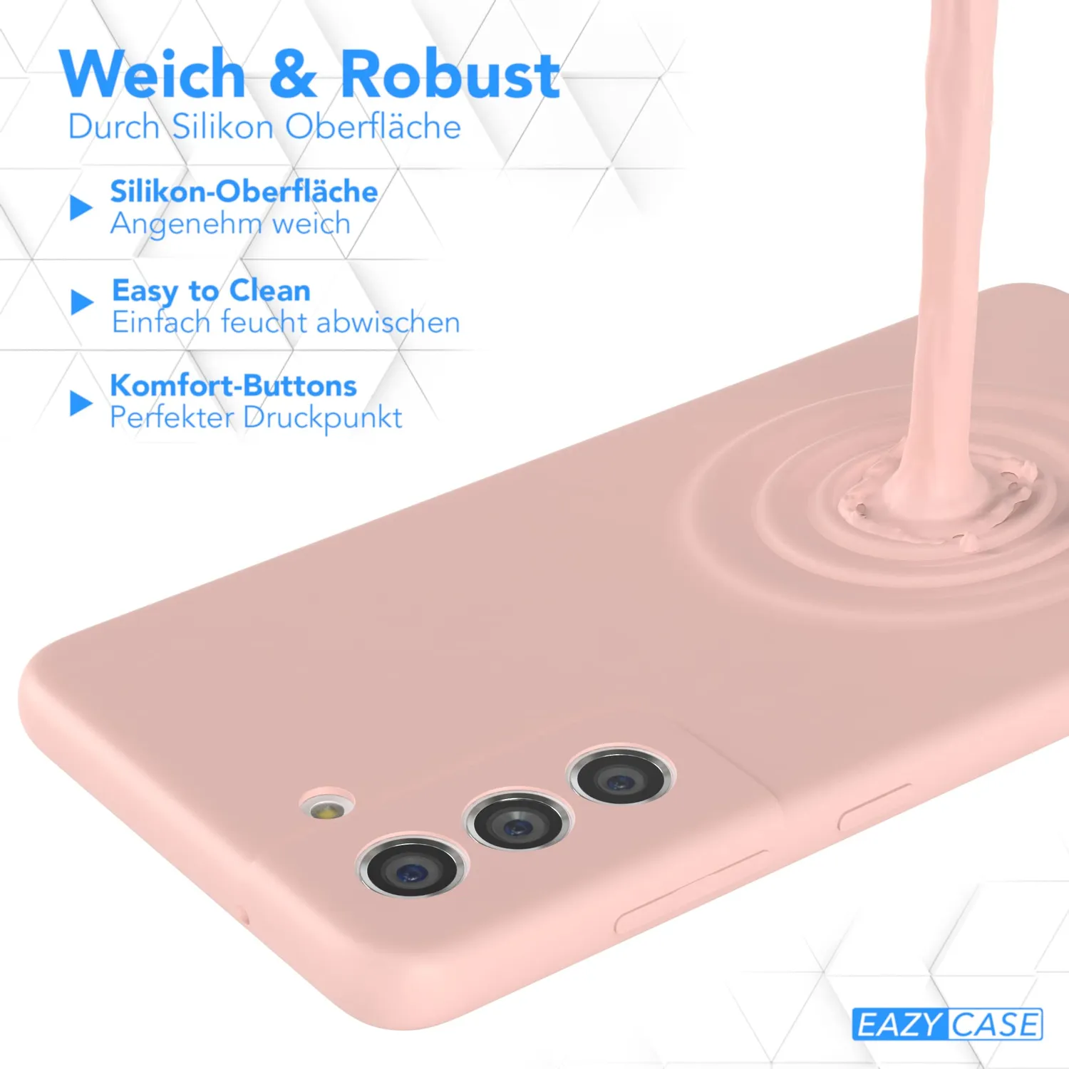 EAZY CASE Premium Silikon Galaxy S21 FE 5G Silikonhülle Alt Rosa matt