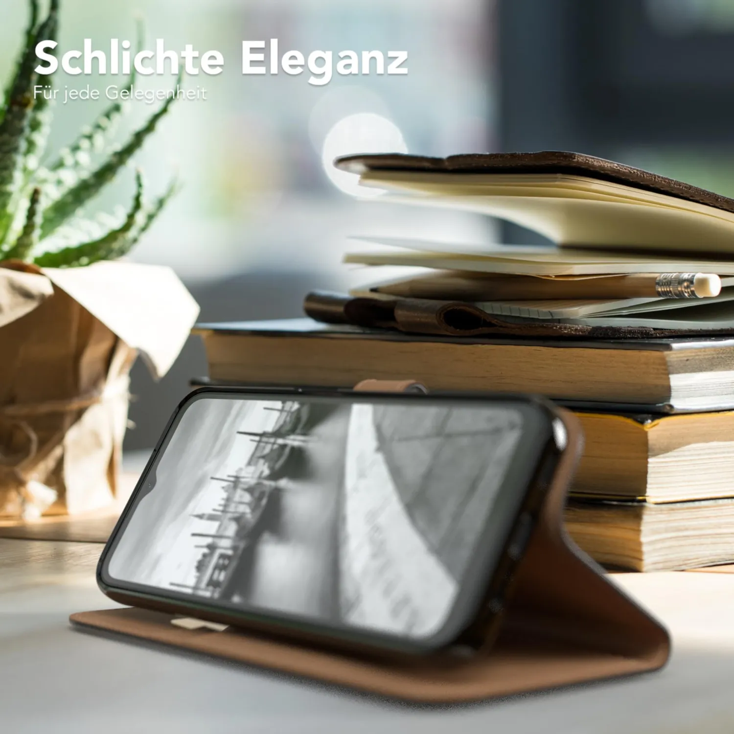 EAZY CASE Galaxy A14 5G Klapphülle Schwarz Book Standfunktion