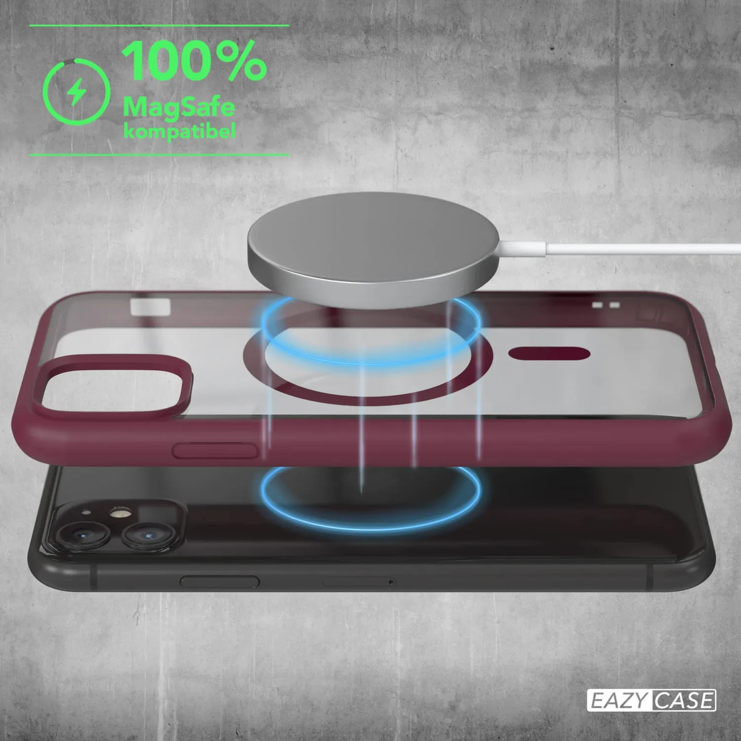 EAZY CASE Crystal iPhone 11 Hülle Beere MagSafe