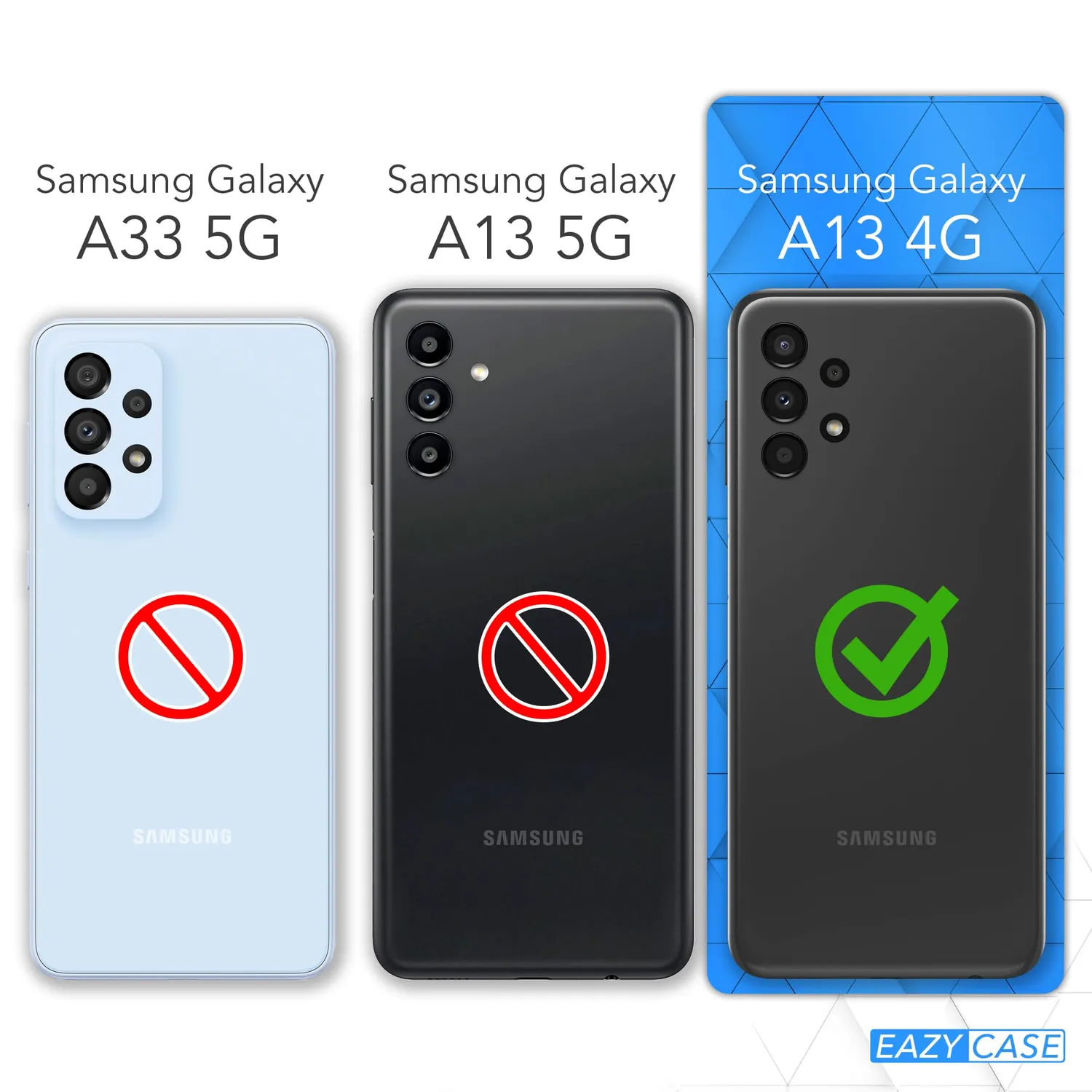 EAZY CASE Galaxy A13 Klapphülle Book Schwarz mit Kartenfach
