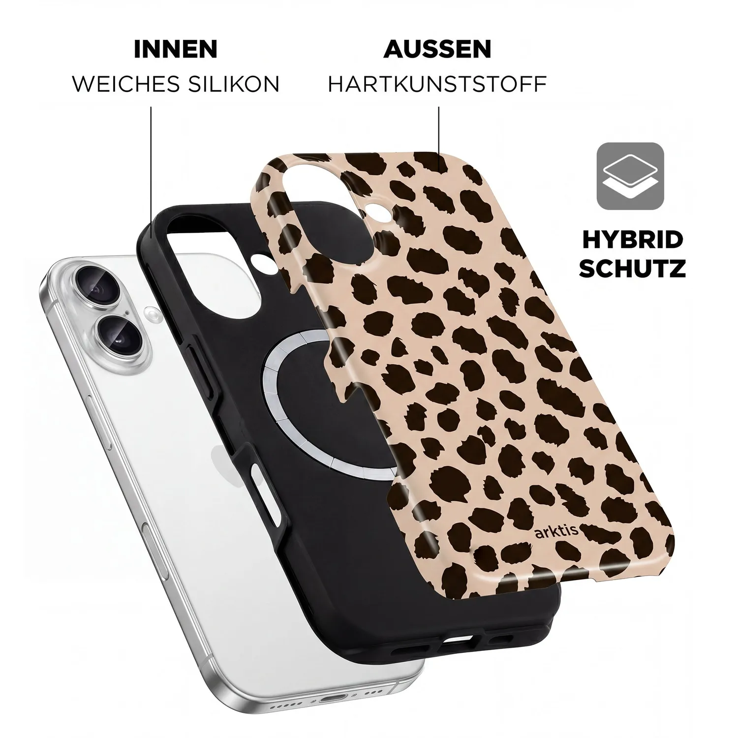 arktis iPhone 16 Hülle Cheetah MagSafe Print