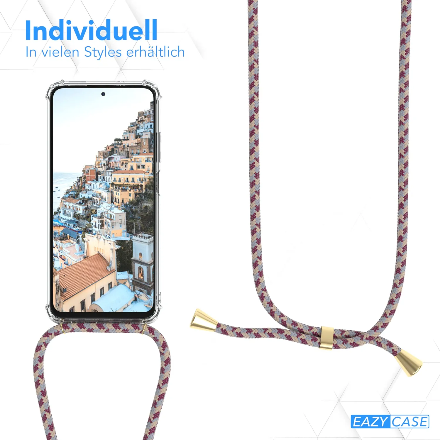 EAZY CASE Redmi Note 10 Handykette Bordeaux Camouflage
