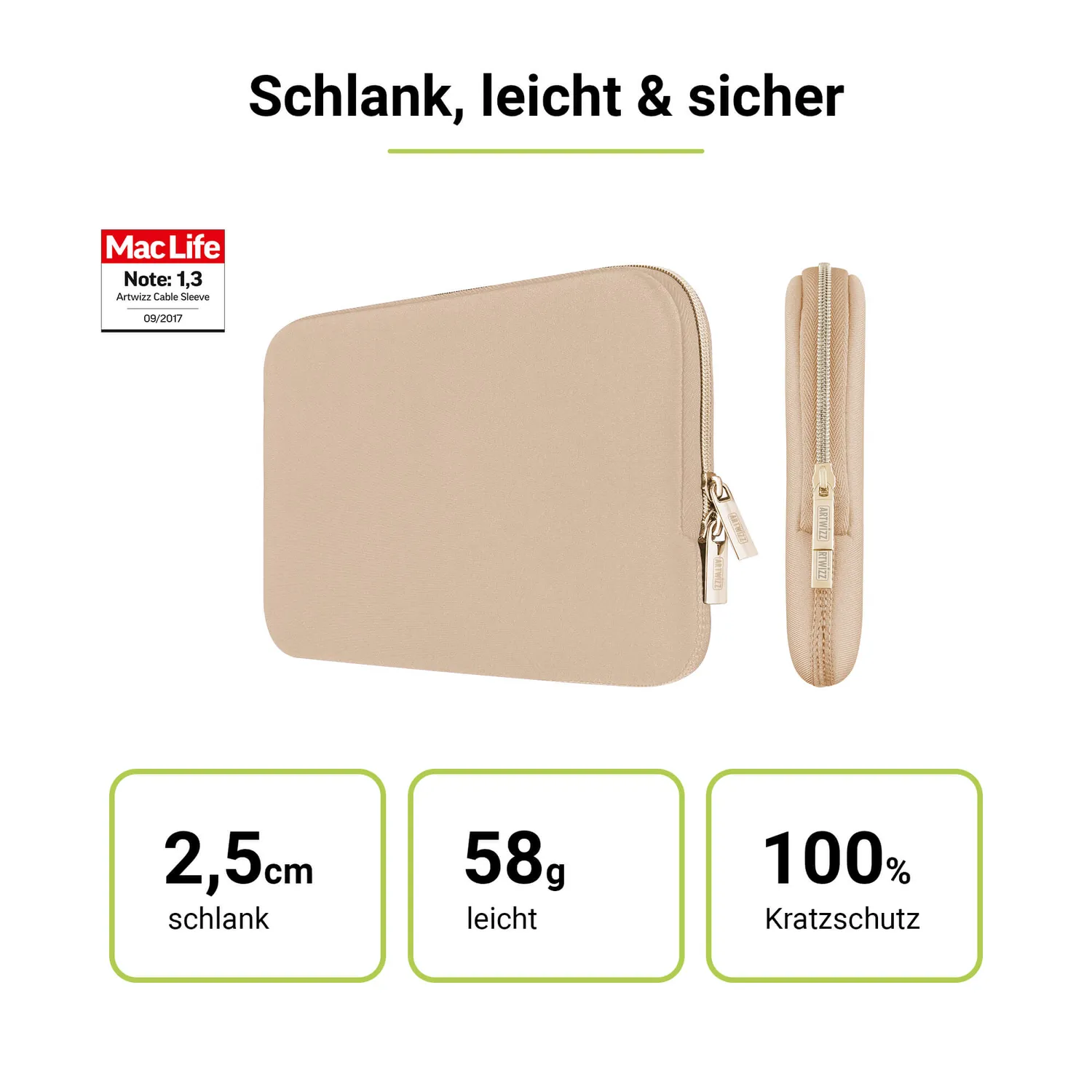 Artwizz Cable Sleeve Kabeltasche mit Reissverschluss