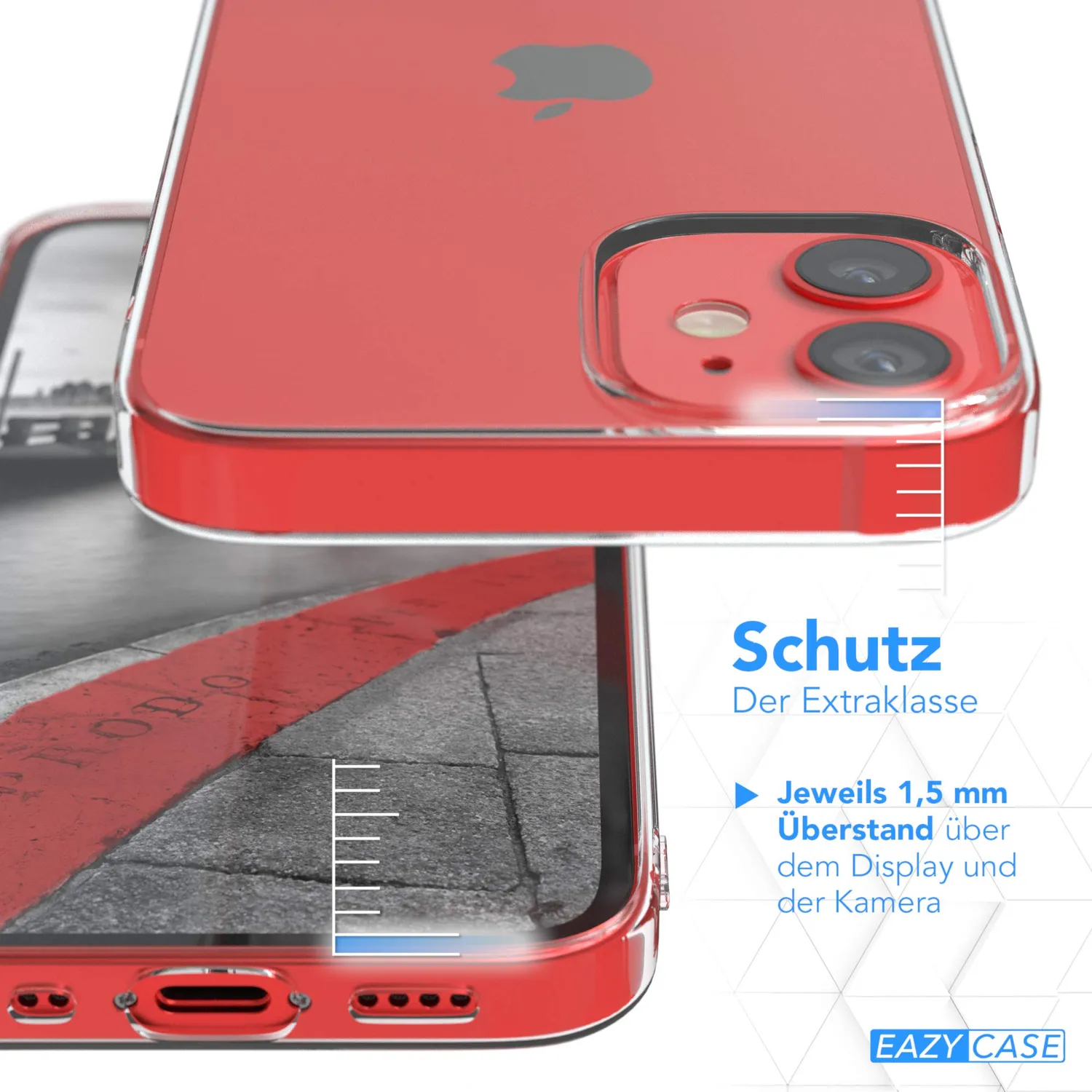 EAZY CASE iPhone 12 Mini Silikonhülle Transparent 0,8mm