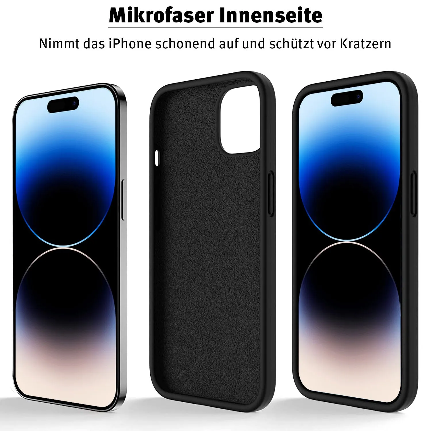 arktis iPhone 15 Plus Silikon Case Schwarz