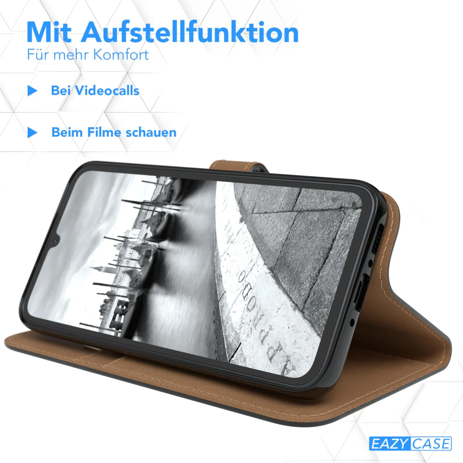 EAZY CASE Book Galaxy A34 Klapphülle Schwarz Kunstleder