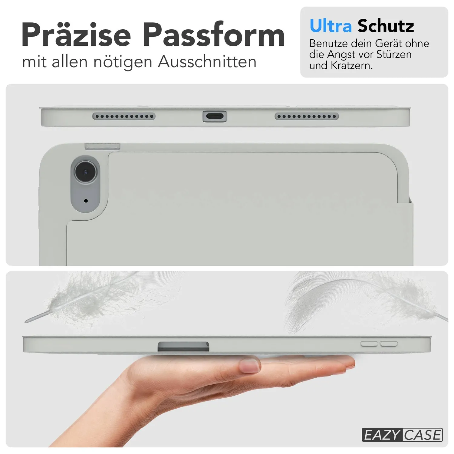 EAZY CASE iPad Air 6 Smartcase 10,9 Zoll Hellgrau Stift