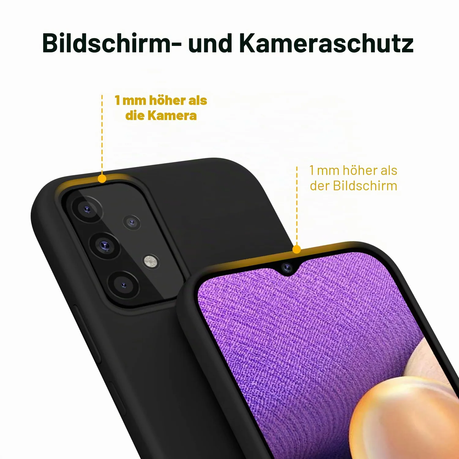 YATWIN Galaxy A32 5G Hülle Silikon schwarz dünn