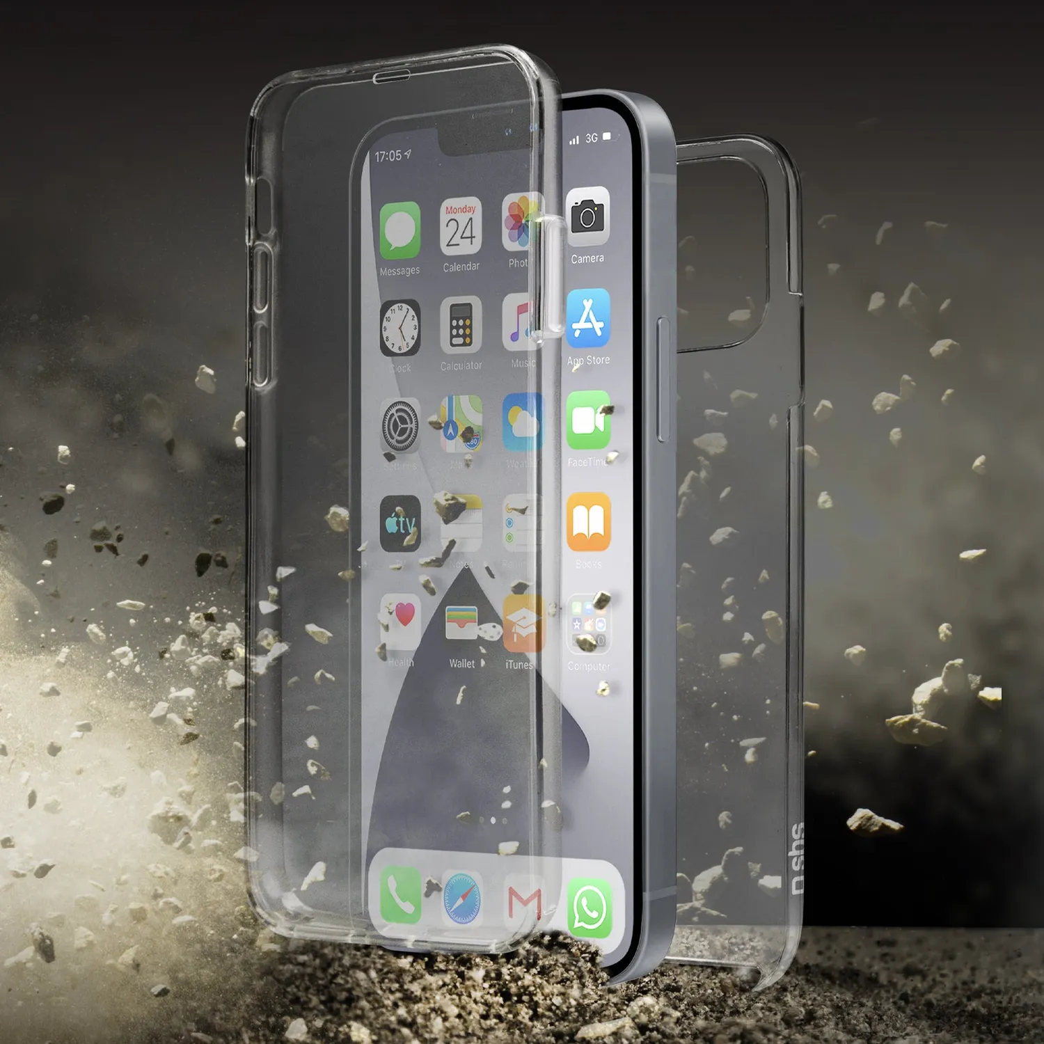 SBS Unbreakable iPhone 13 Full Body 360 Hülle Transparent