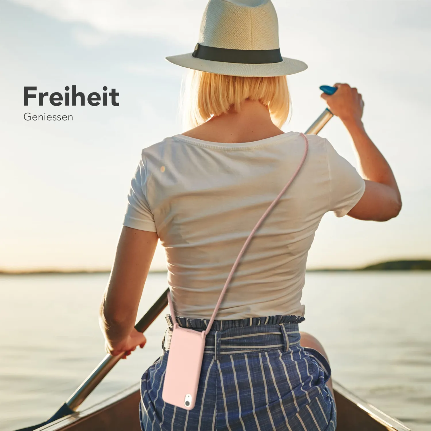 EAZY CASE iPhone XR Handykette Alt Rosa mit Band
