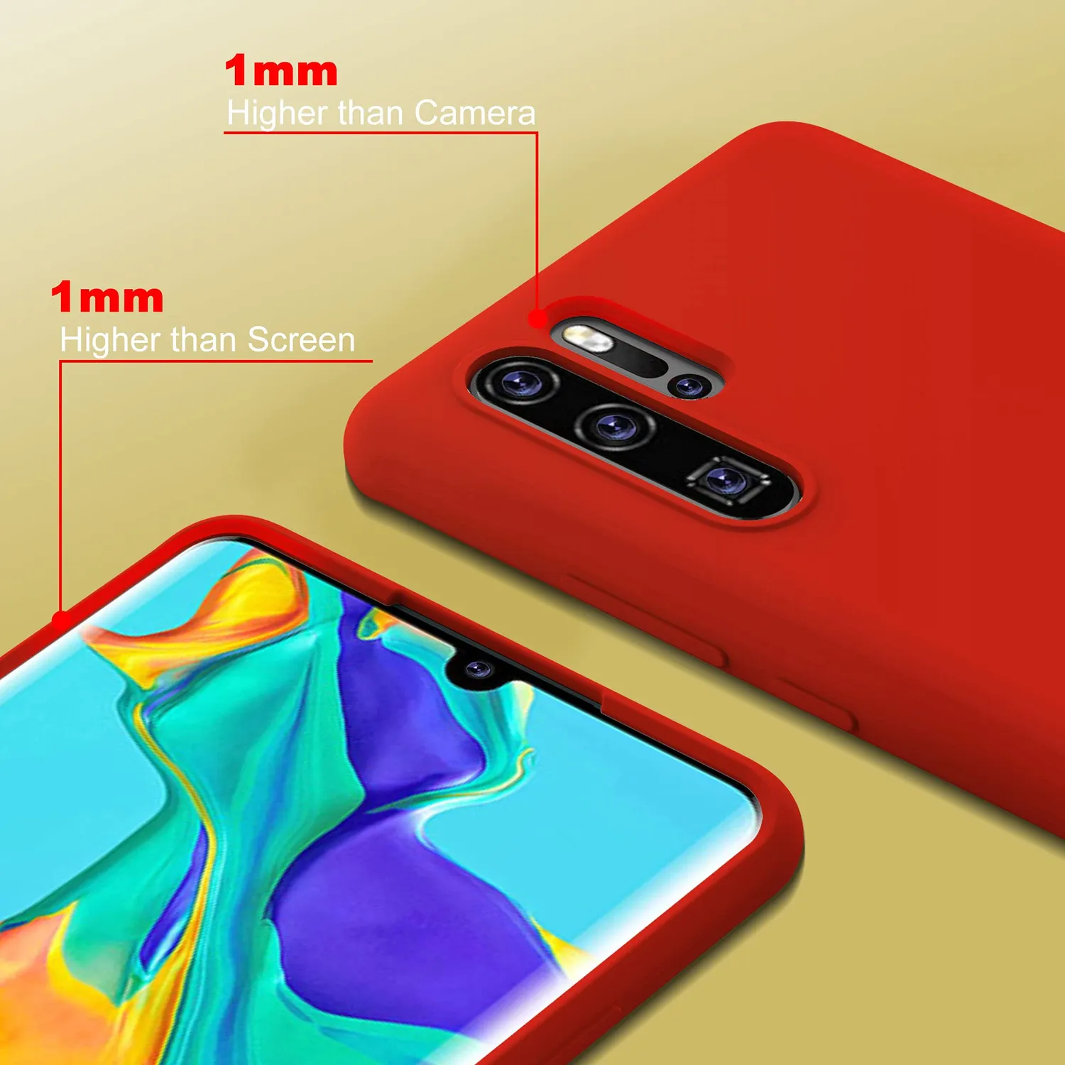 YATWIN Huawei P30 Pro Silikon Hülle Rot ultradünn