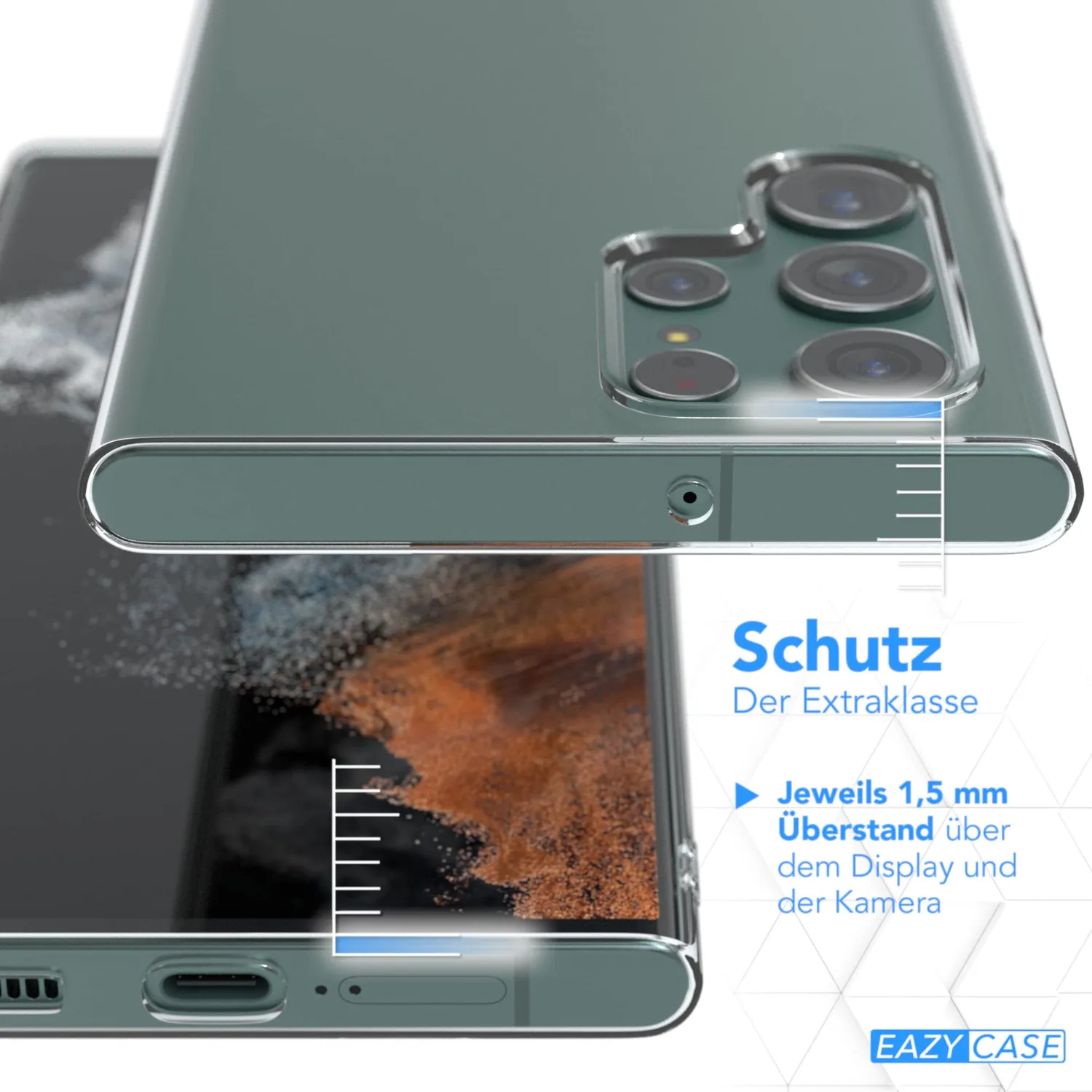 EAZY CASE Hülle Galaxy S22 Ultra transparent 0,8mm