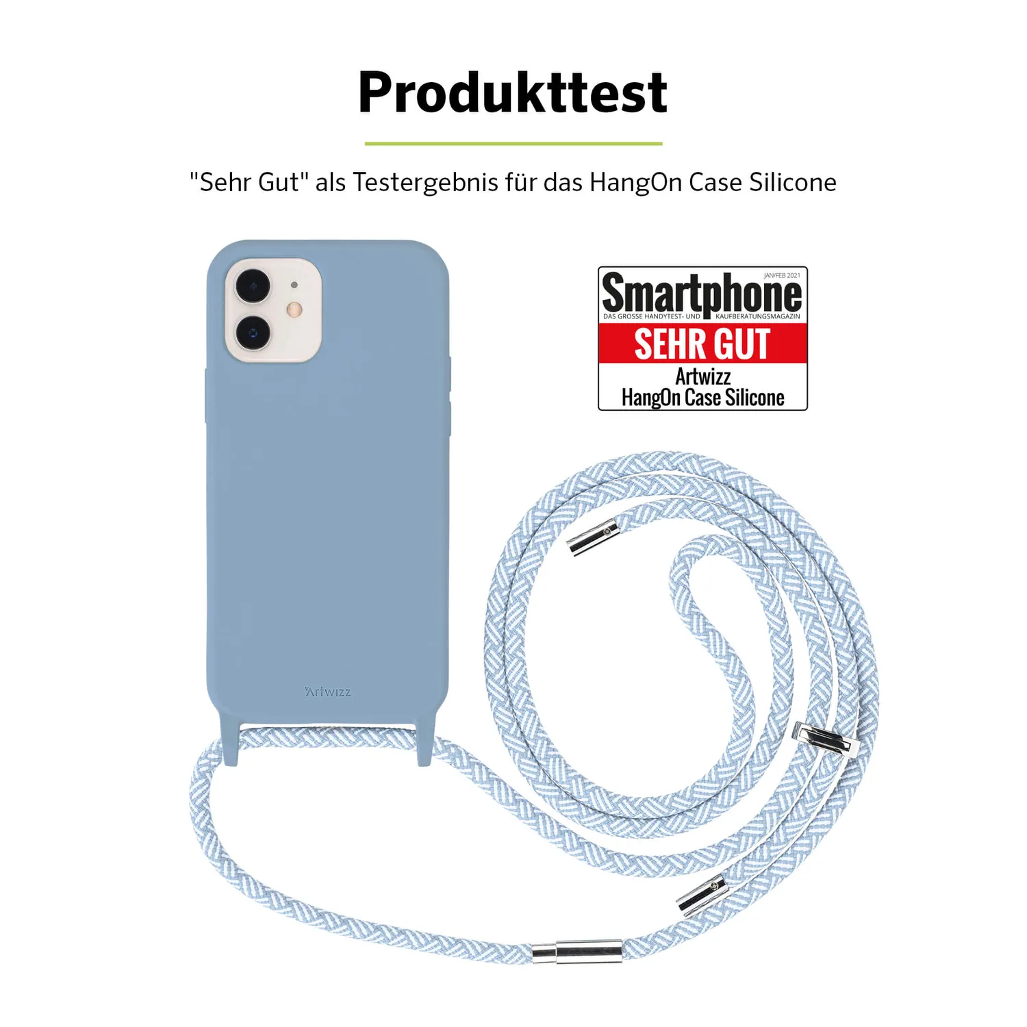 Artwizz HangOn Case Silicone iPhone 12 mini Handykette Blue