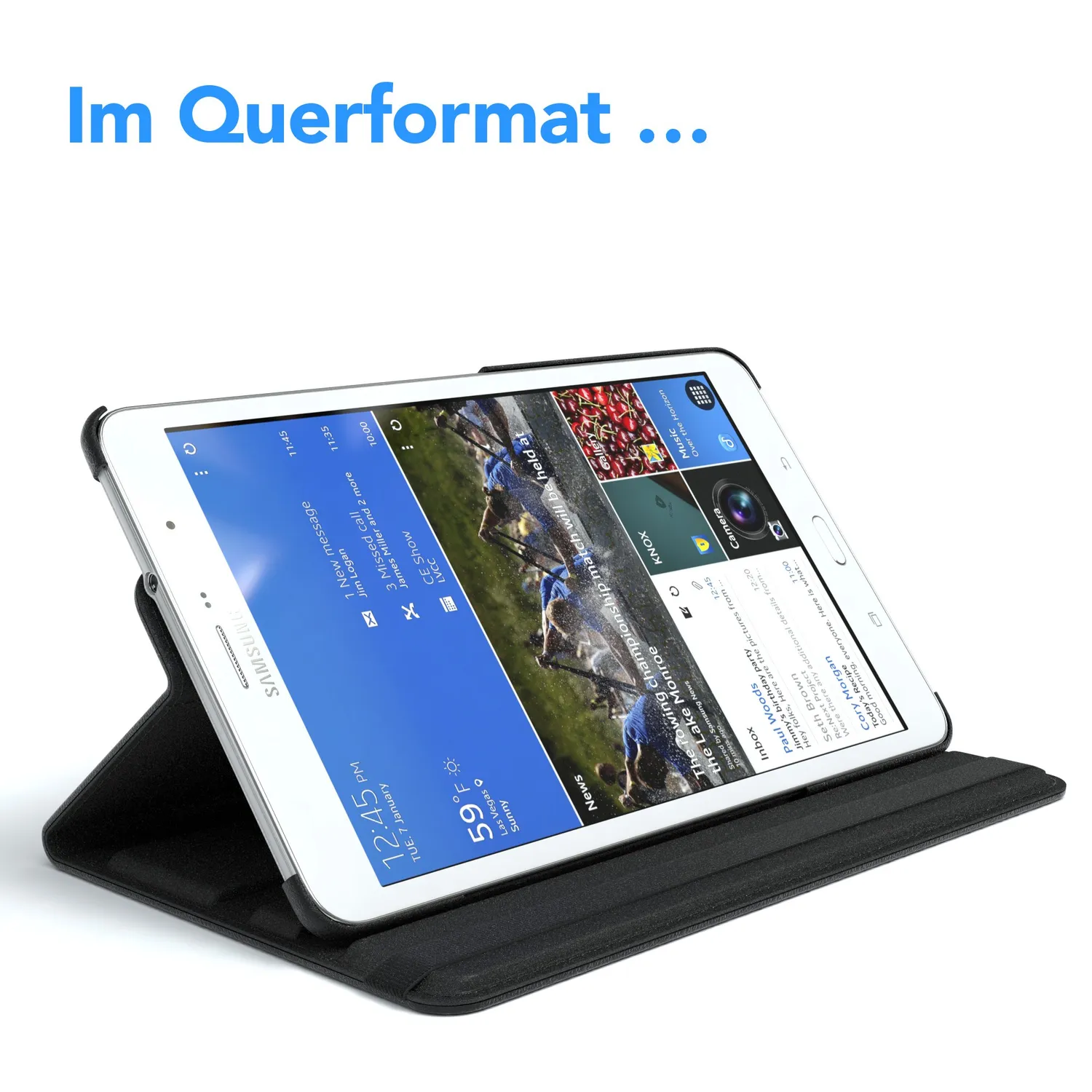 EAZY CASE Galaxy Tab Pro 8.4 Tablethülle 360° Schwarz Leder