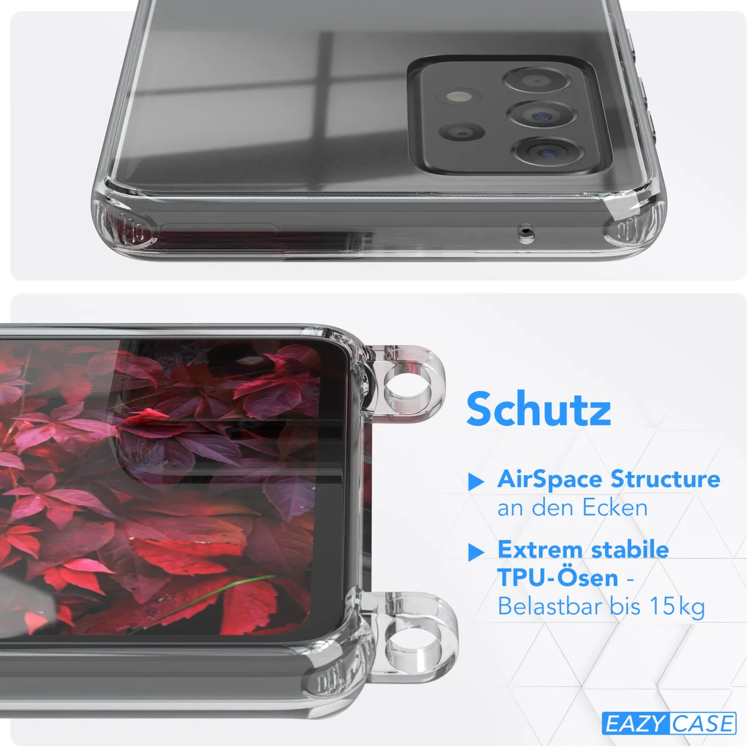 EAZY CASE Galaxy A52/A52s Handykette Beere mit Rope-Band