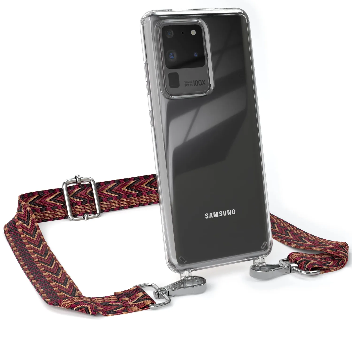 EAZY CASE Galaxy S20 Ultra Handykette Grau/Schwarz breit