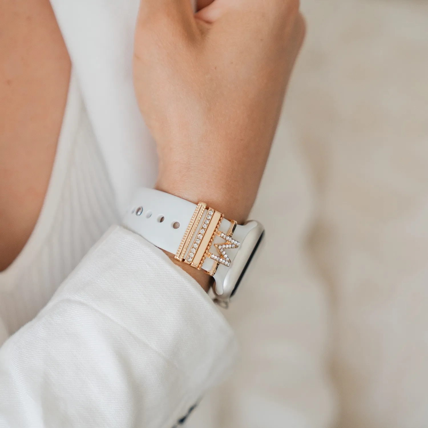 arktisband Buchstabe M Armband-Charm Gold Edelstahl