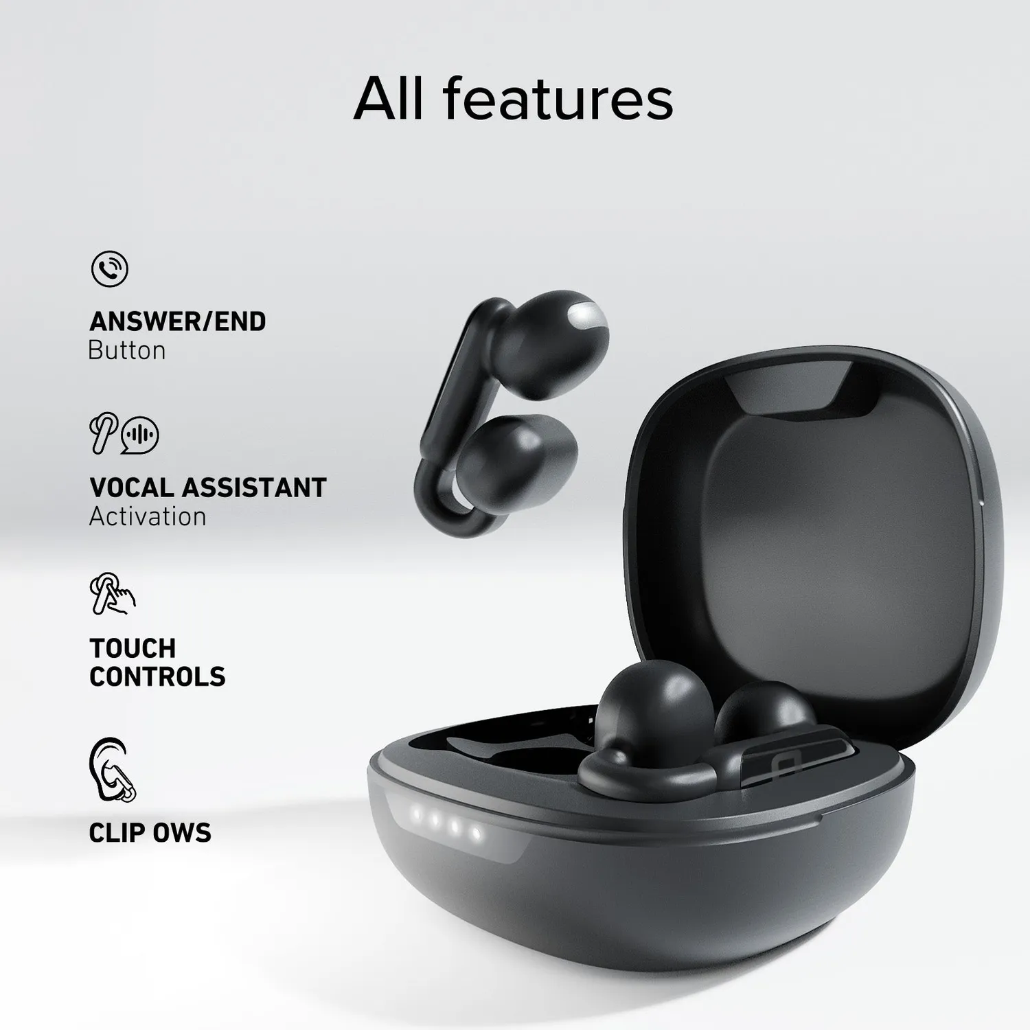 SBS OWS Clip Bluetooth Kopfhörer Touch Open-Ear Schwarz