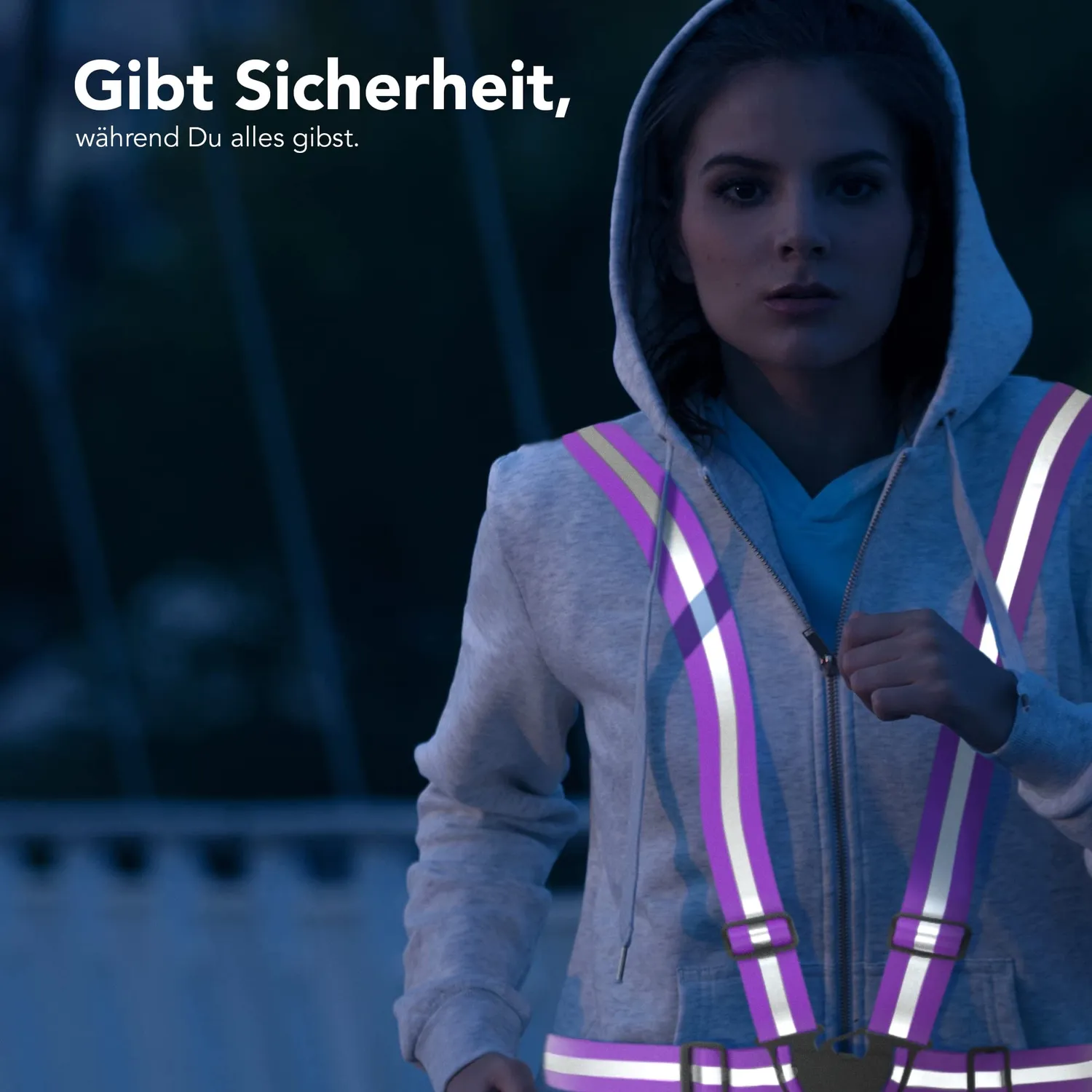 EAZY CASE Gurt Reflektorweste Violett Warnweste verstellbar