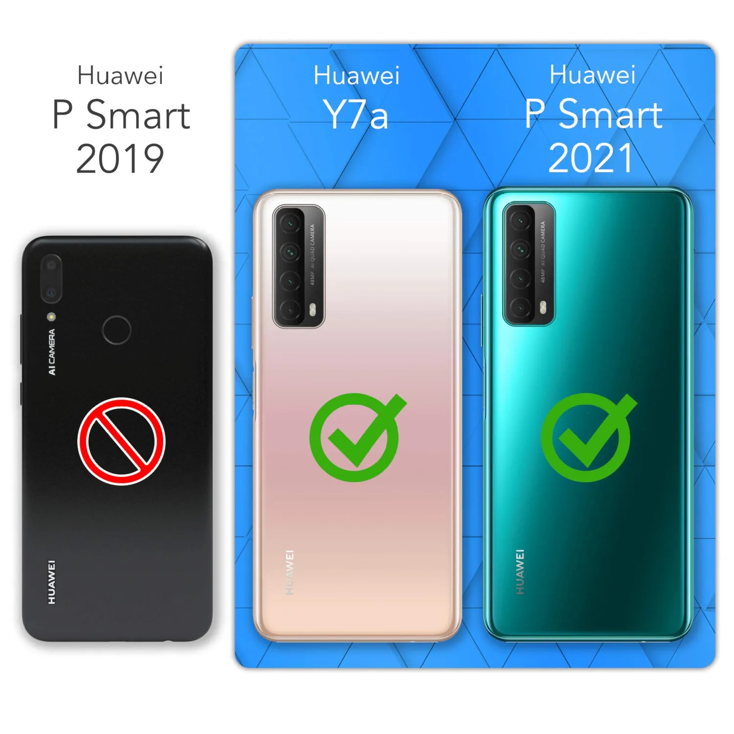 EAZY CASE Huawei P Smart 2021 Klapphülle Book Schwarz Leder