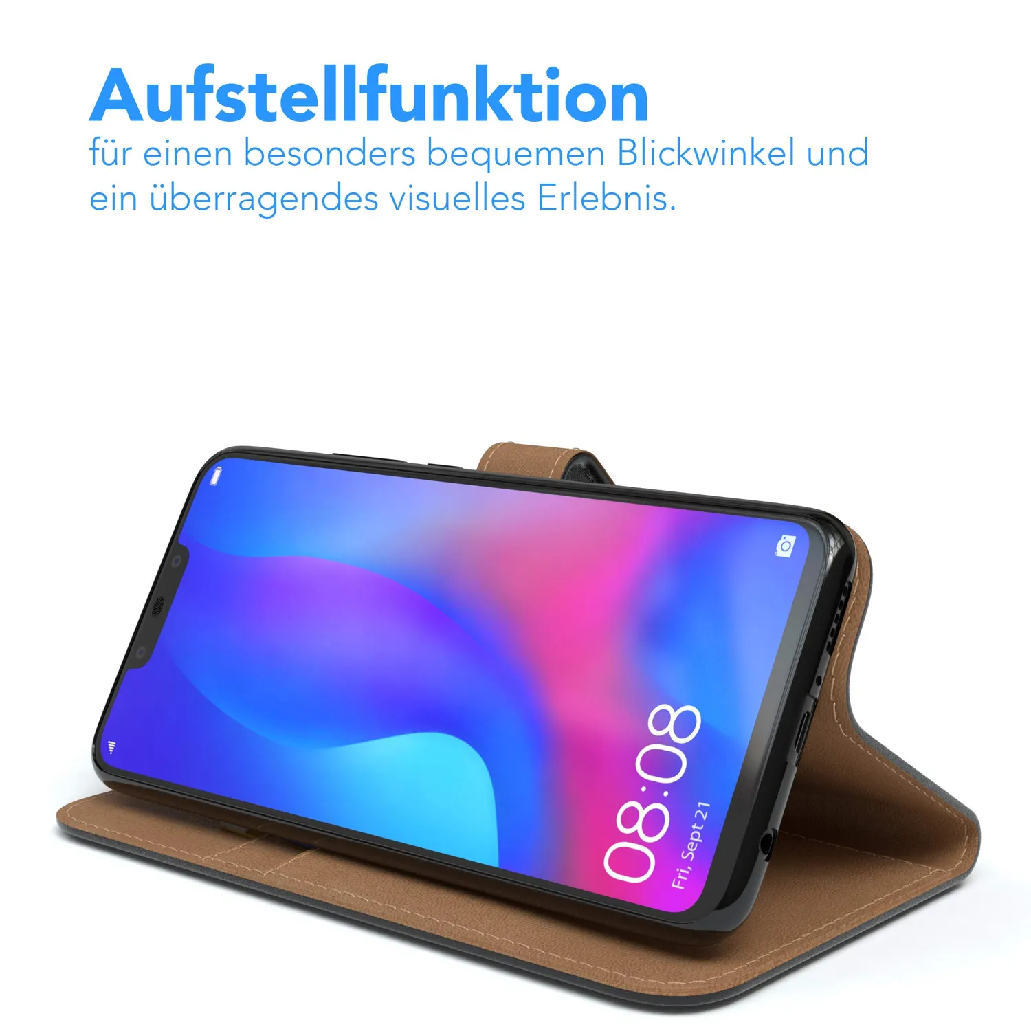 EAZY CASE Huawei P Smart Plus Klapphülle schwarz Book Kartenfach