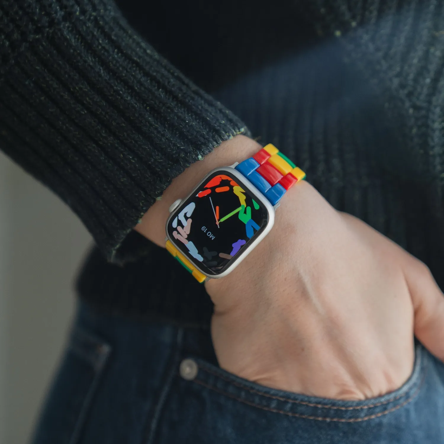arktis Pixel Band Apple Watch Armband Pastell 49/46/45/44 mm Acrylglas