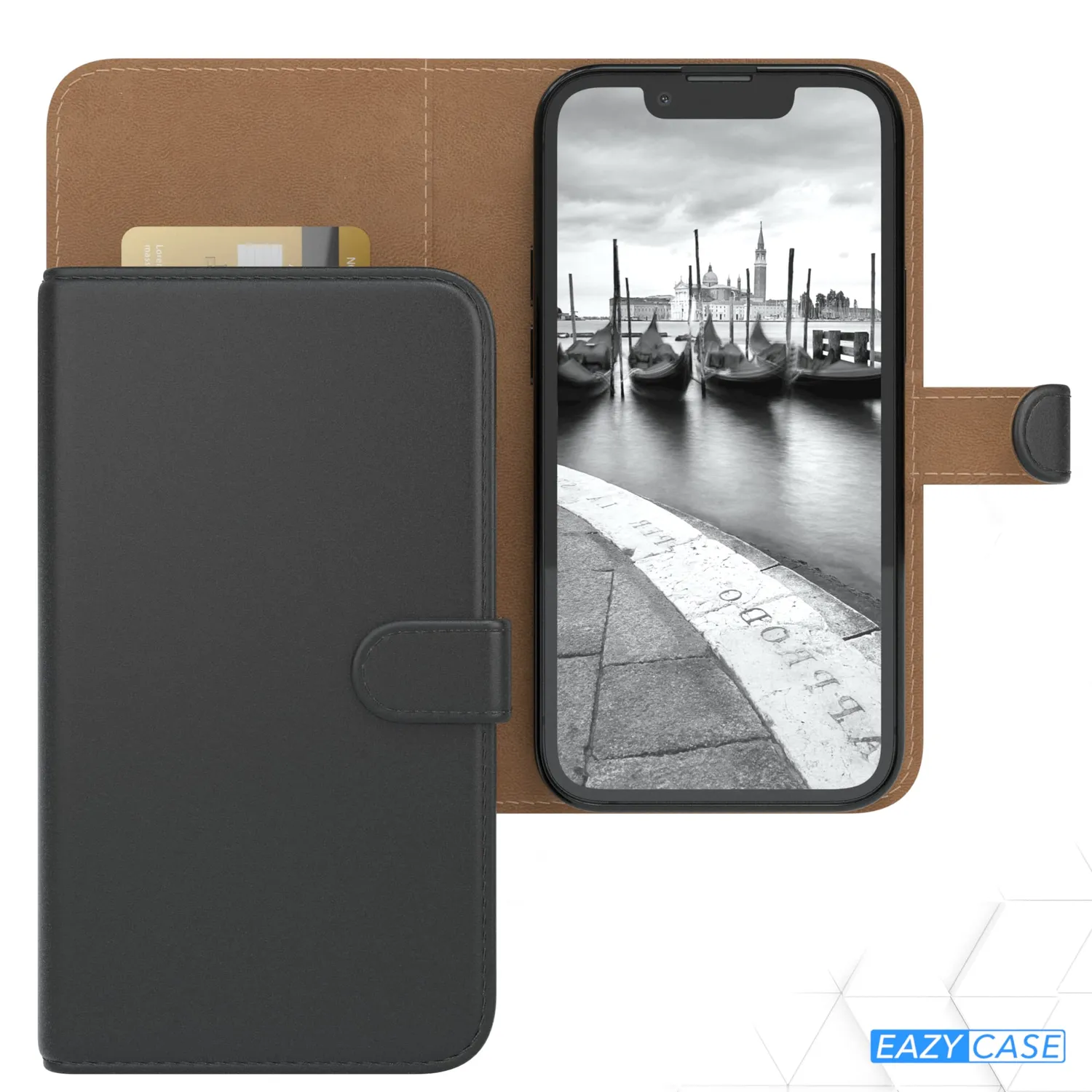 EAZY CASE iPhone 13 mini Klapphülle Book Schwarz Etui