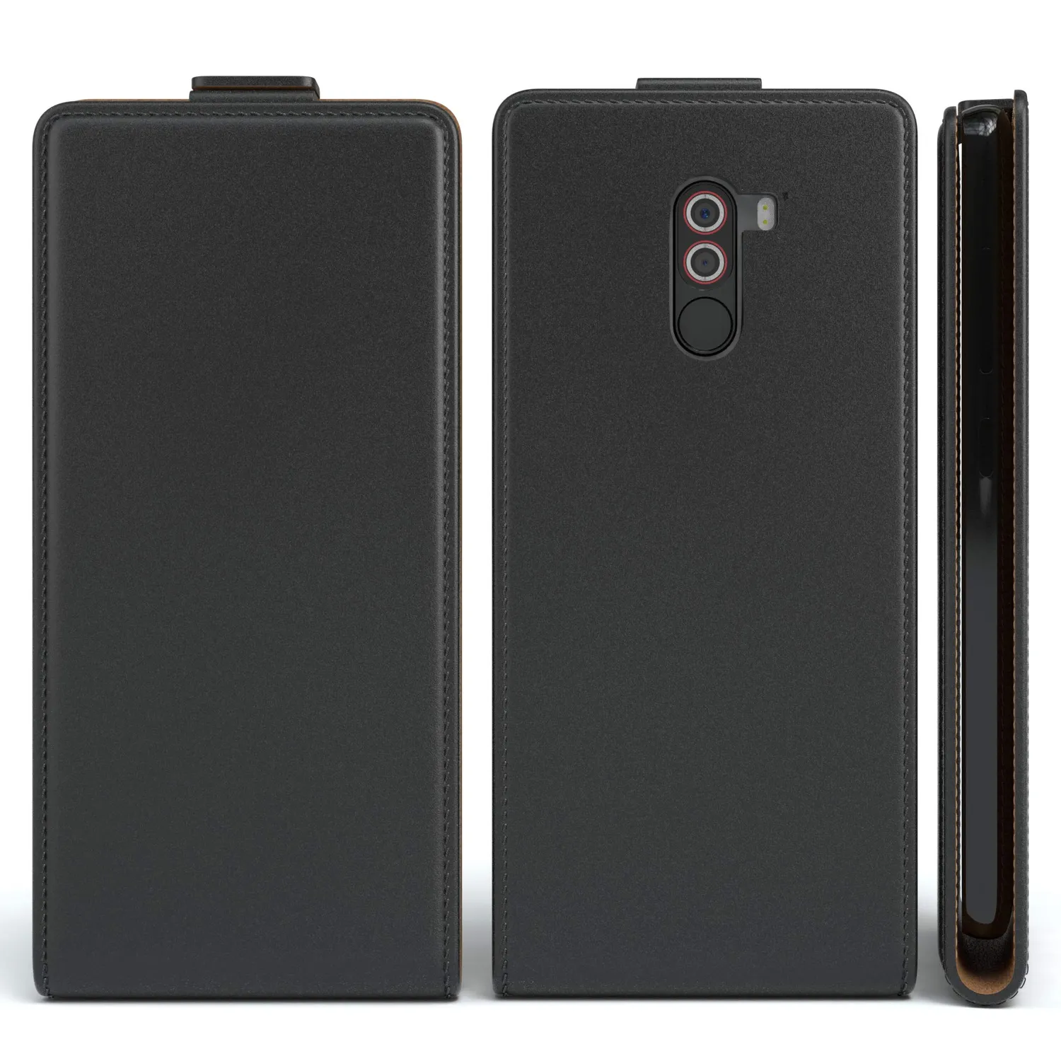 EAZY CASE Pocophone F1 Klapphülle Schwarz Kunstleder