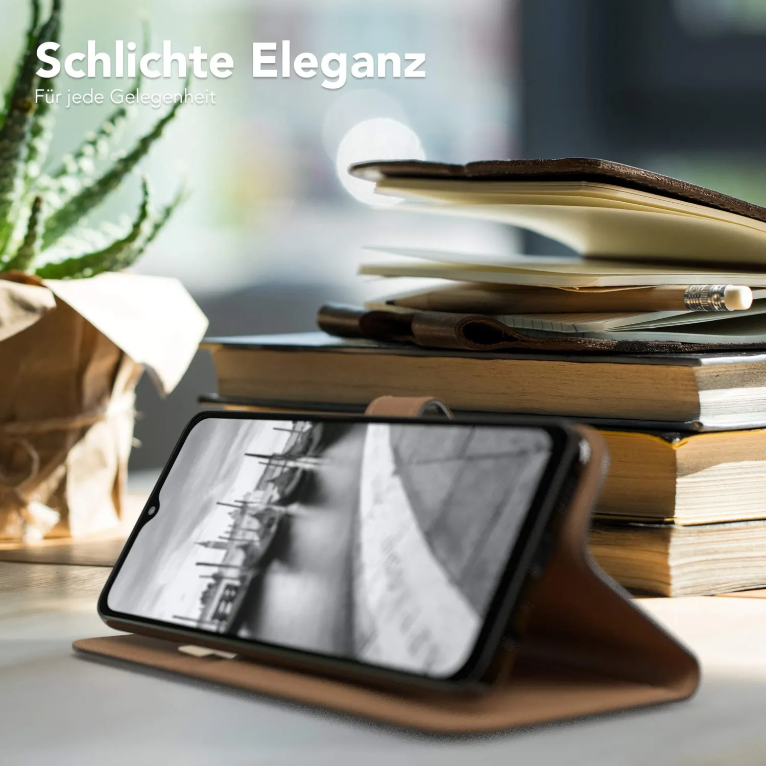 EAZY CASE Galaxy A12 Klapphülle Schwarz Book