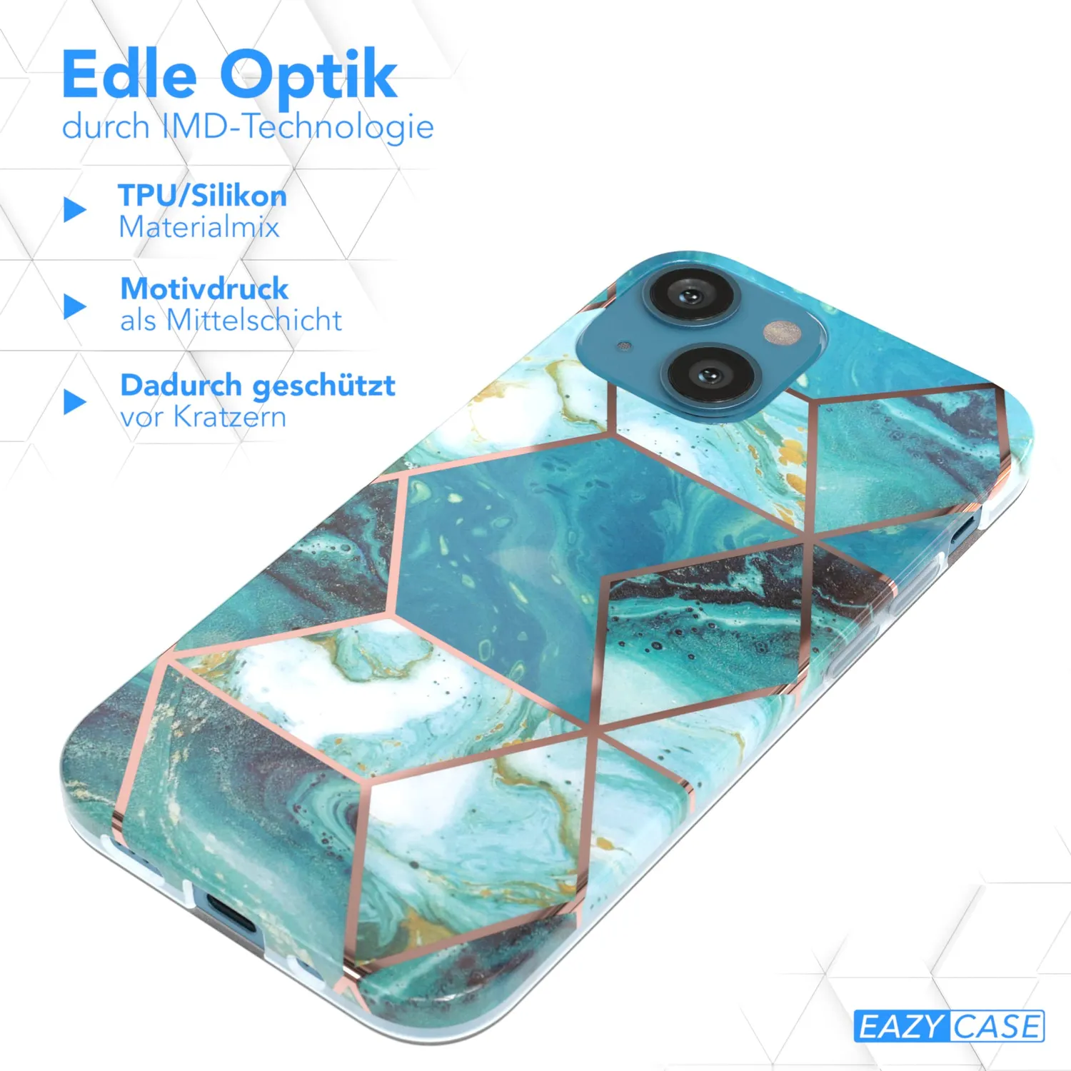 EAZY CASE iPhone 13 mini Silikonhülle Geometrie Grün