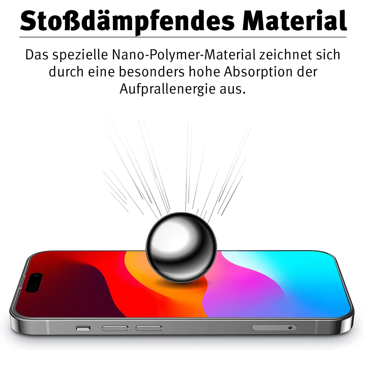 arktis Hybrid 3D iPhone 16 Plus Schutzfolie unzerbrechlich