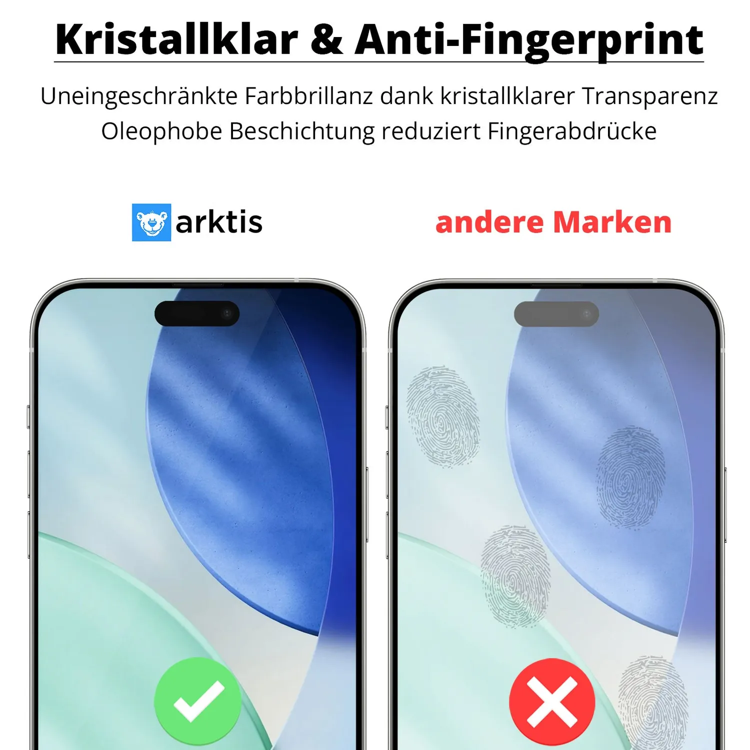 arktis DELUXE iPhone Panzerglas kristallklar 2 Stück