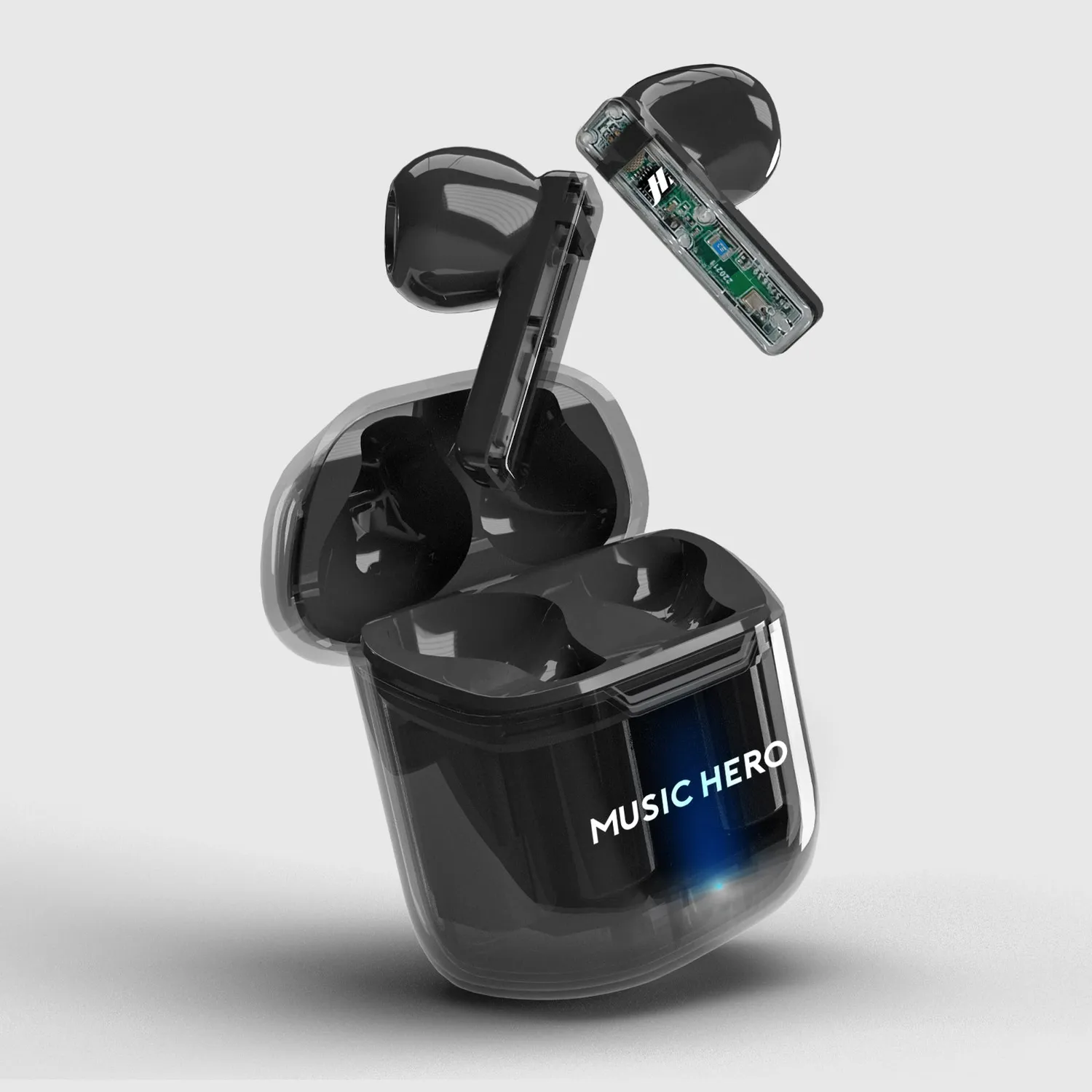 SBS Icy TWS Kopfhörer Schwarz transparent Bluetooth