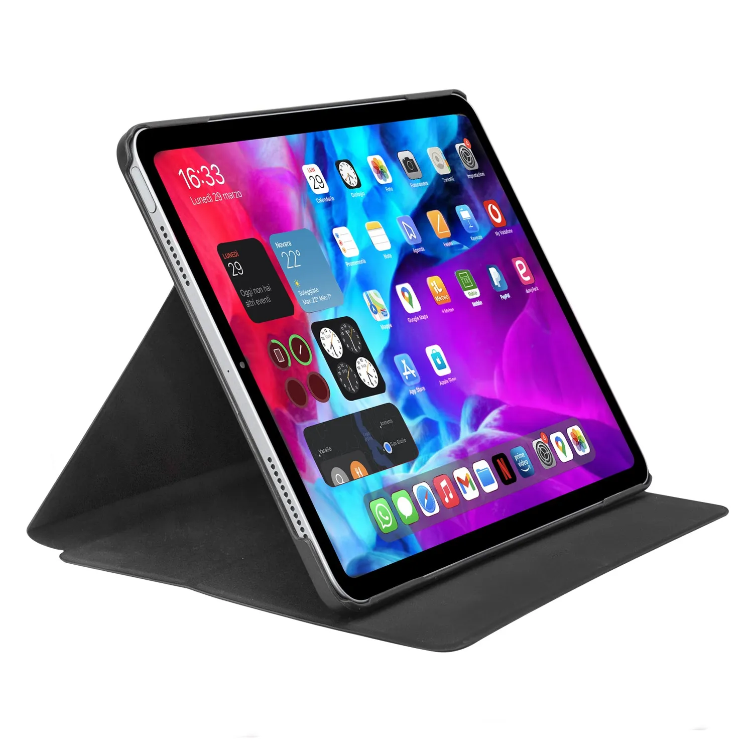 SBS Book Pro iPad Pro 12" 2021/12,9" 2022 Hülle schwarz Ständer