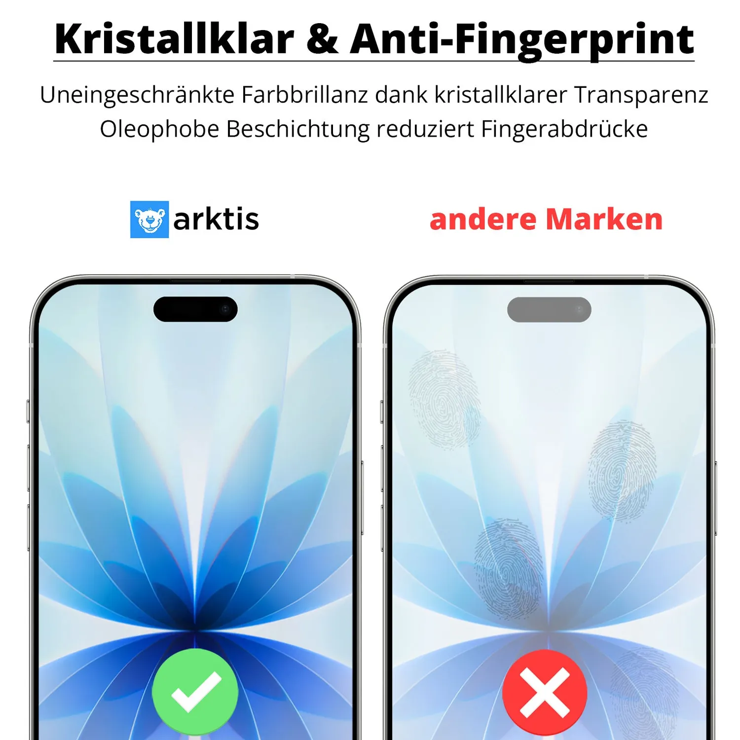 arktis iPhone 17 Panzerglas Displayschutzfolie 2 Stück staubfrei