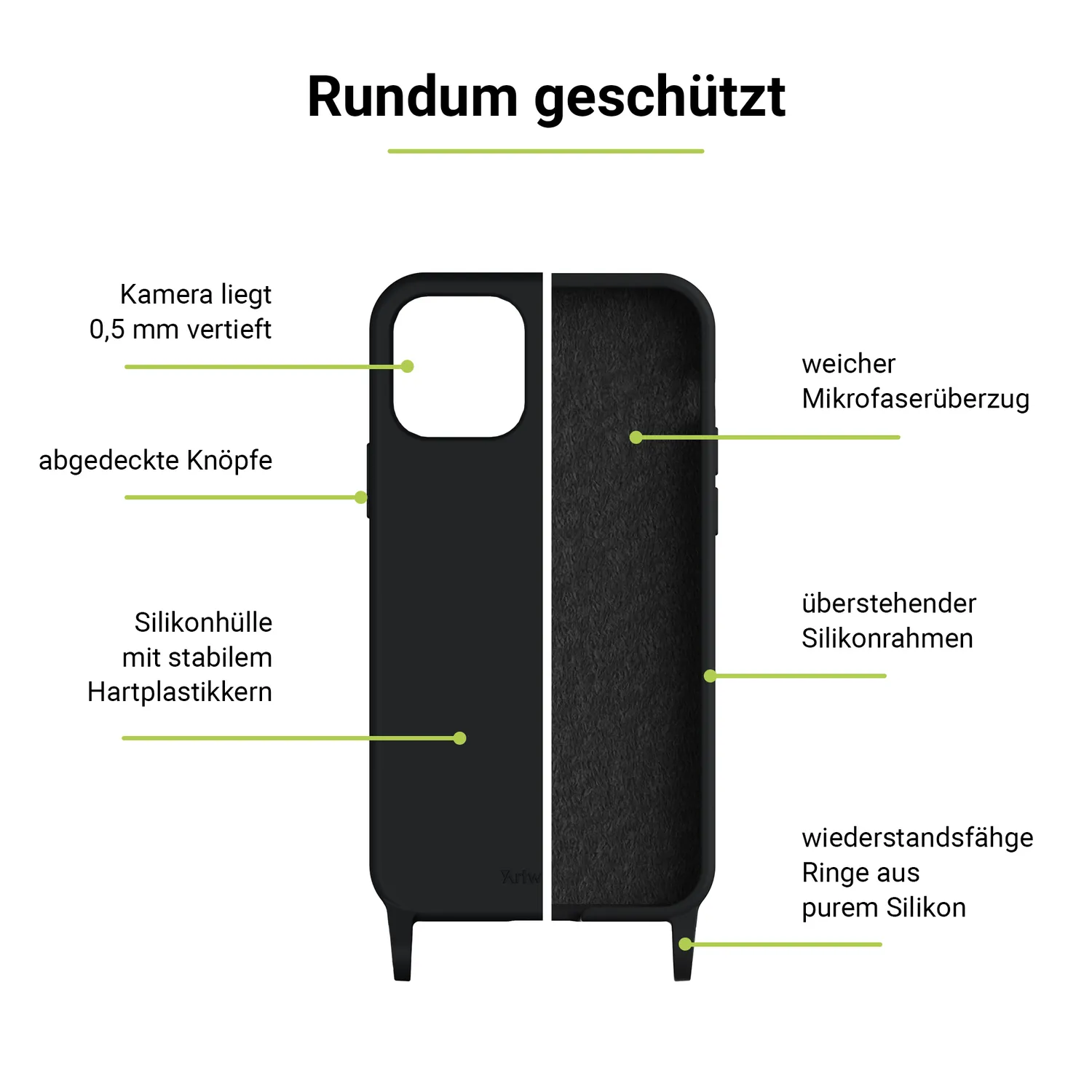 Artwizz HangOn Case Silicone iPhone 14 Plus Hülle mit Kette