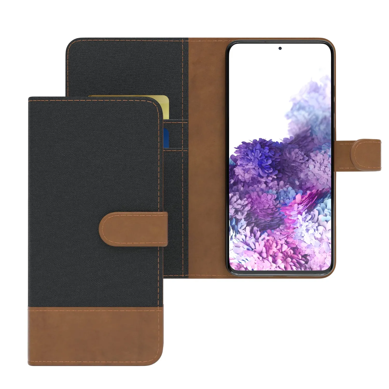 EAZY CASE Galaxy S20 Ultra Klapphülle Book Schwarz Kartenfach