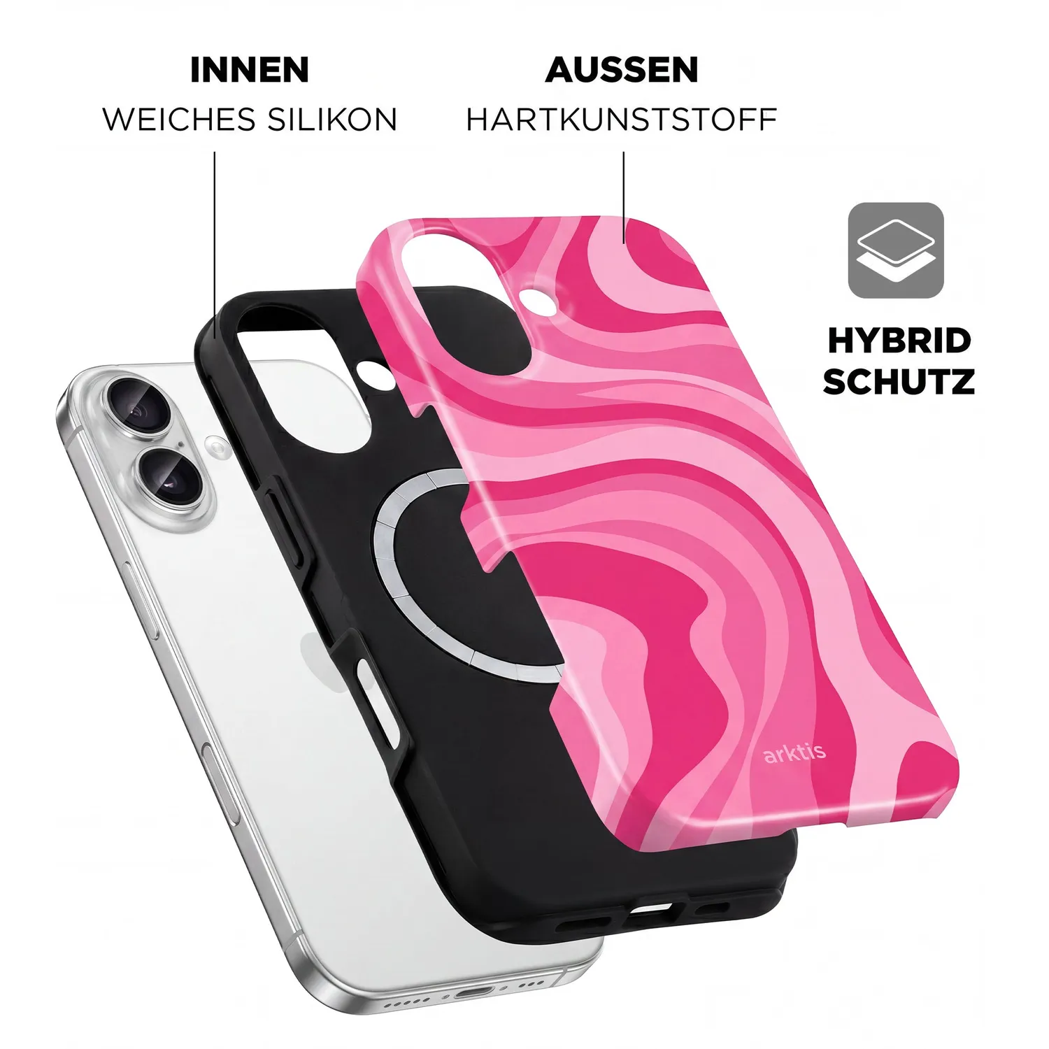 arktis iPhone 17 Hülle Aura Pink MagSafe