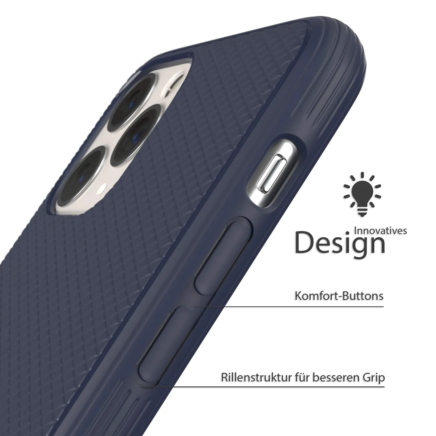 EAZY CASE iPhone 11 Pro Silikonhülle Dunkelblau dünn