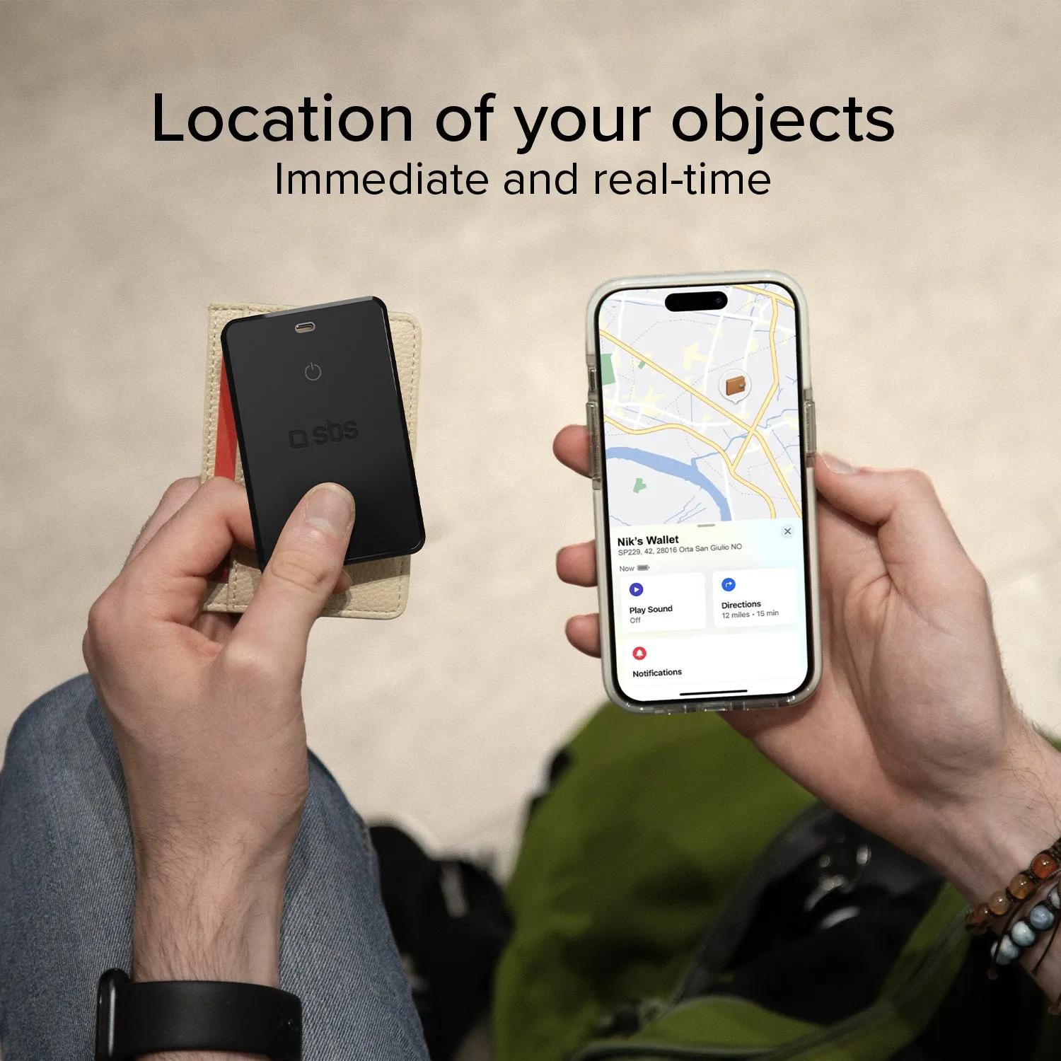 SBS Track My Card Apple Find My Tracker mit Akku