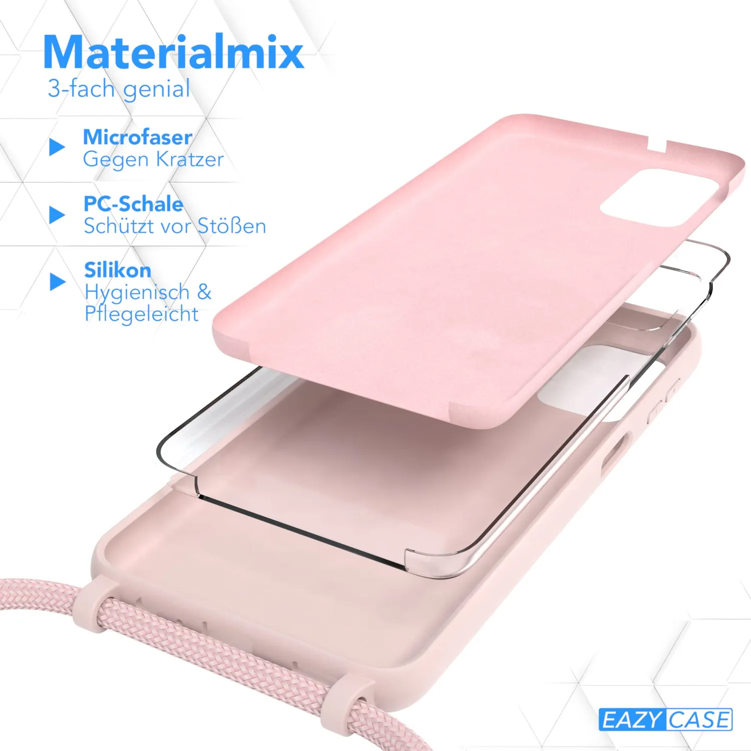 EAZY CASE Galaxy A32 5G Handykette Alt Rosa Silikon