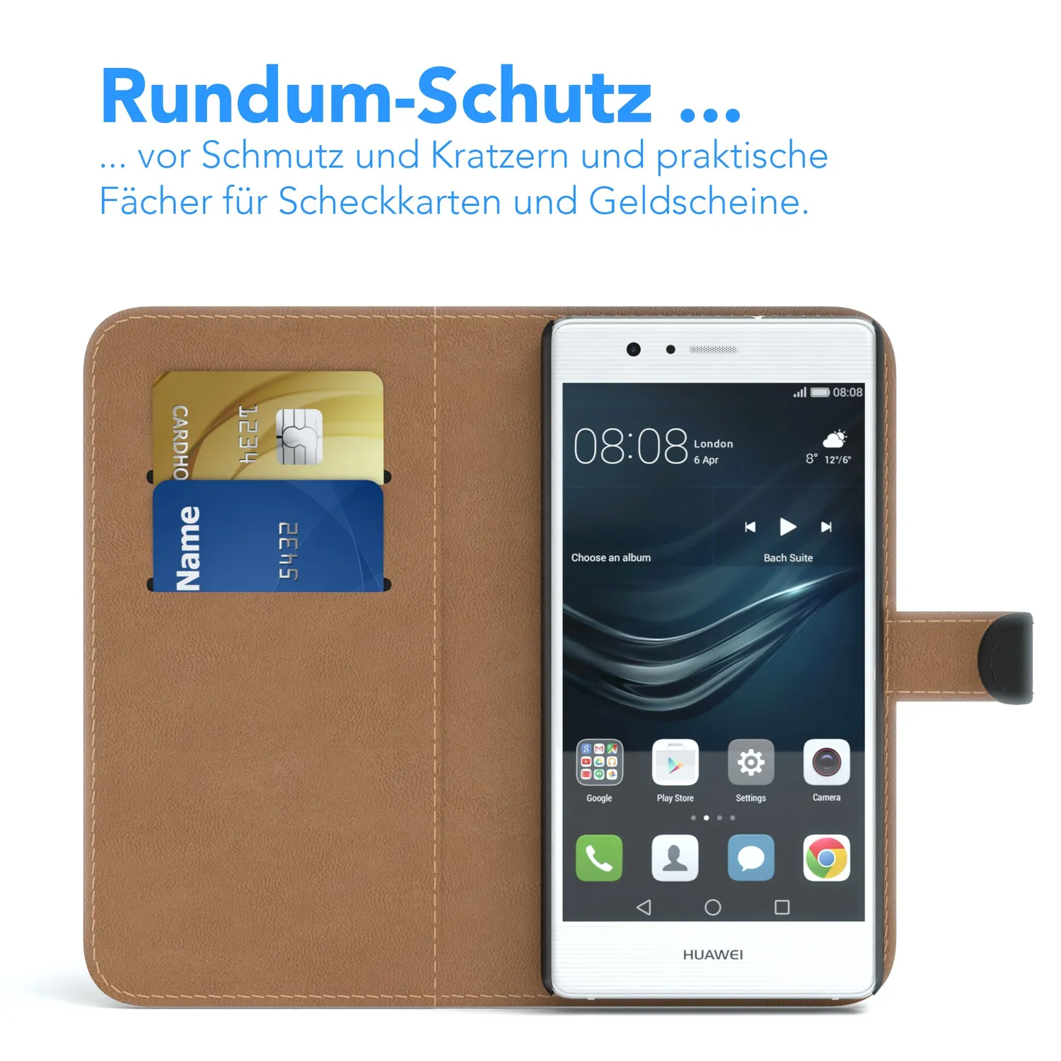 EAZY CASE Book Huawei P9 Lite 2016 Klapphülle Schwarz