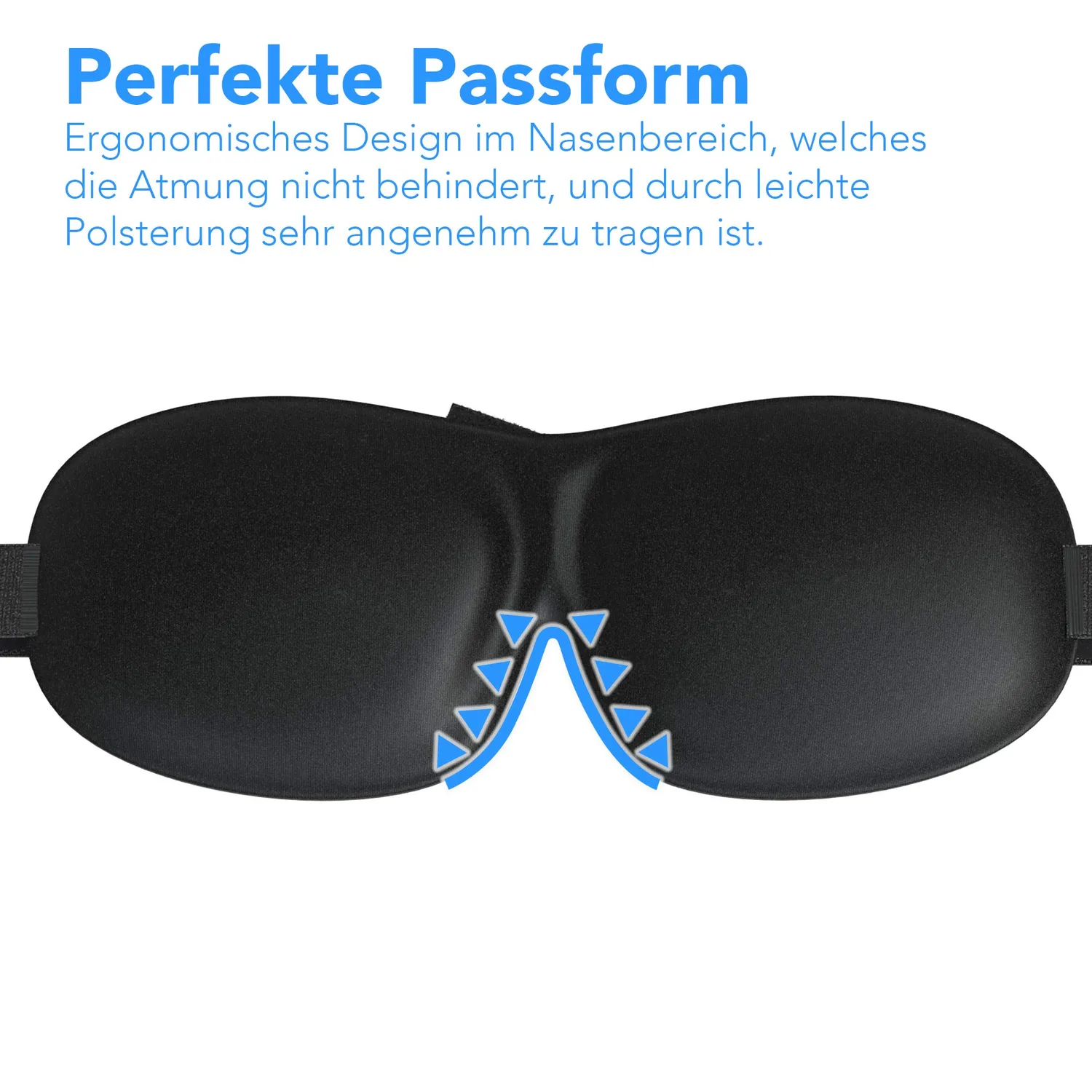 EAZY CASE Premium 3D Schlafmaske blickdicht mit Ohrstöpseln