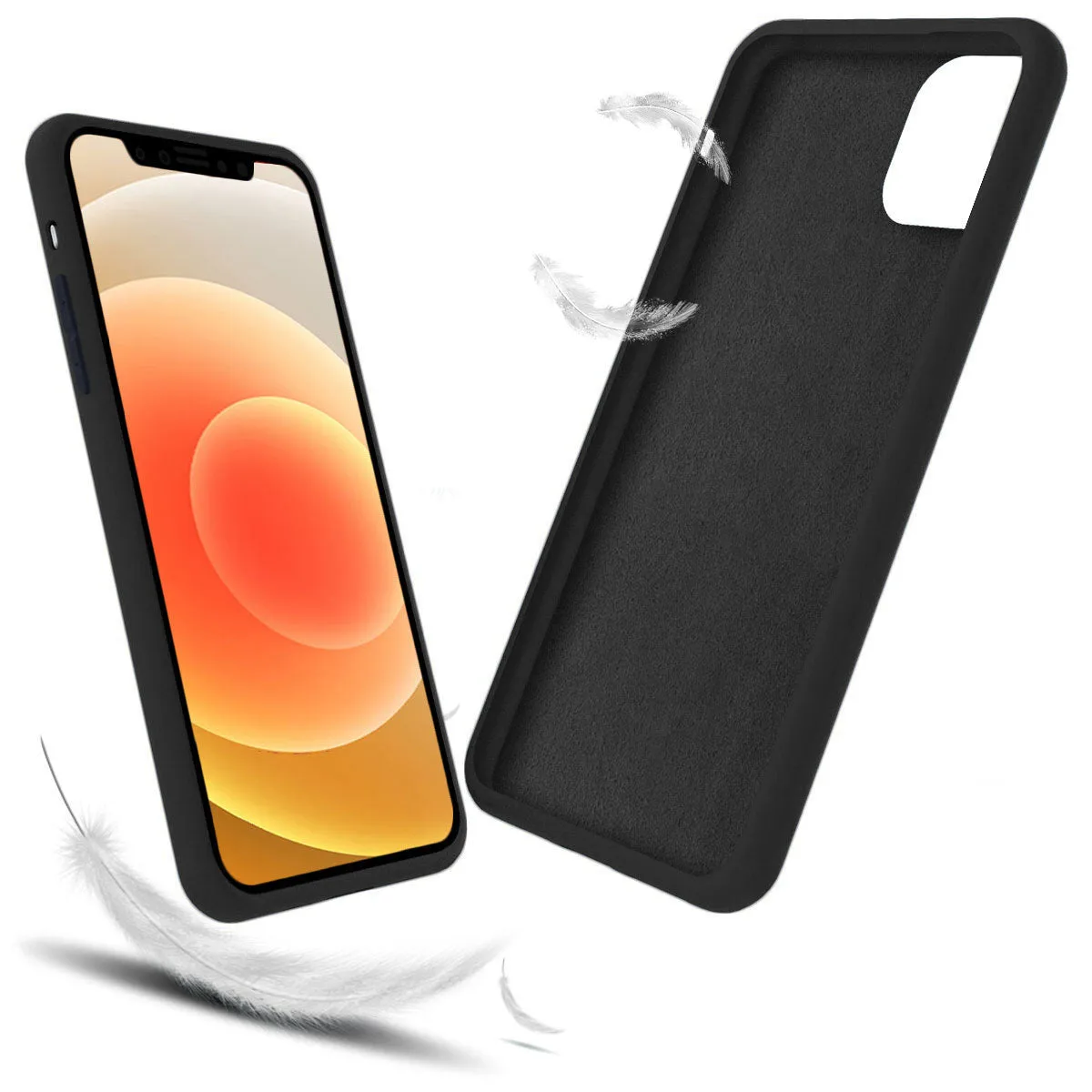 arktis iPhone 13 Pro Silikon Hülle schwarz griffig