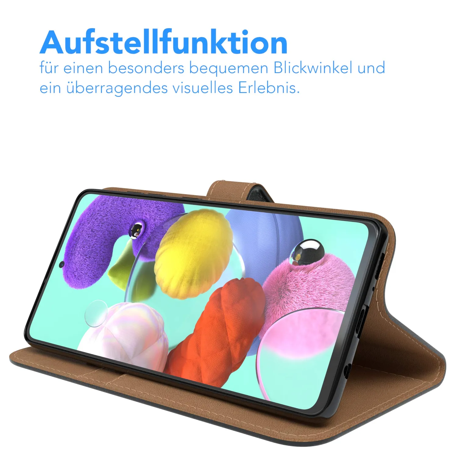 EAZY CASE Galaxy A51 Klapphülle Schwarz Bookstyle