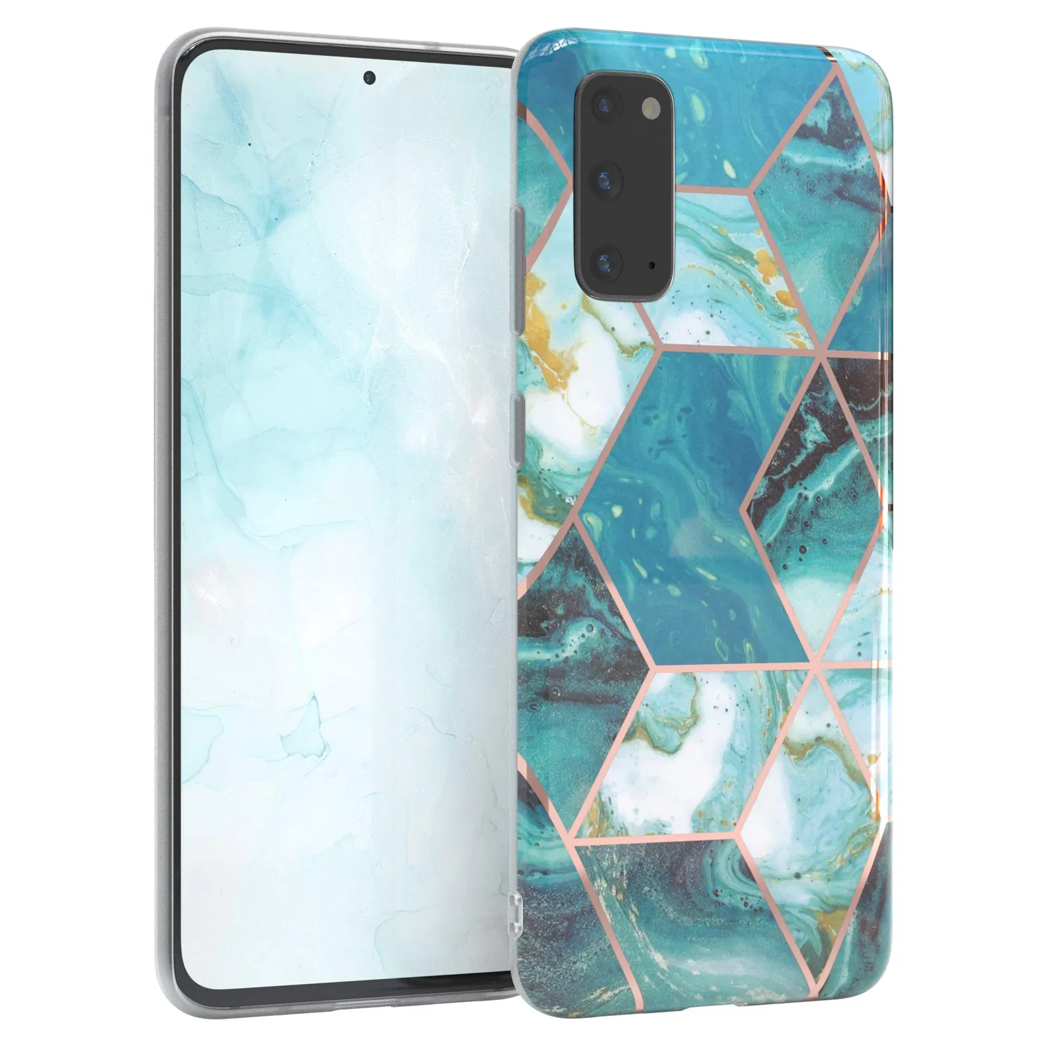 EAZY CASE Galaxy S20 Handyhülle Blumen Rosé-Gold Rosenmotiv