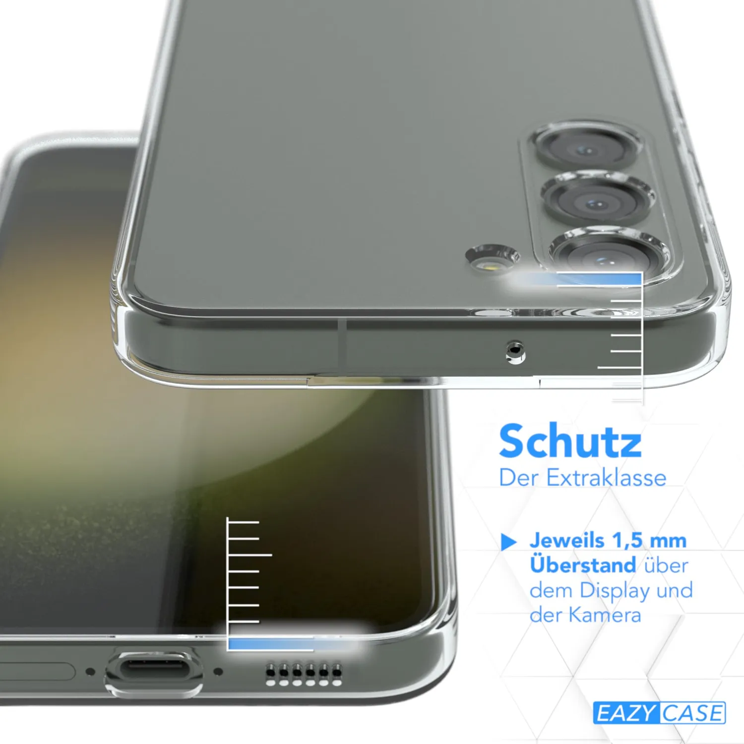 EAZY CASE Galaxy S23 Silikonhülle Transparent