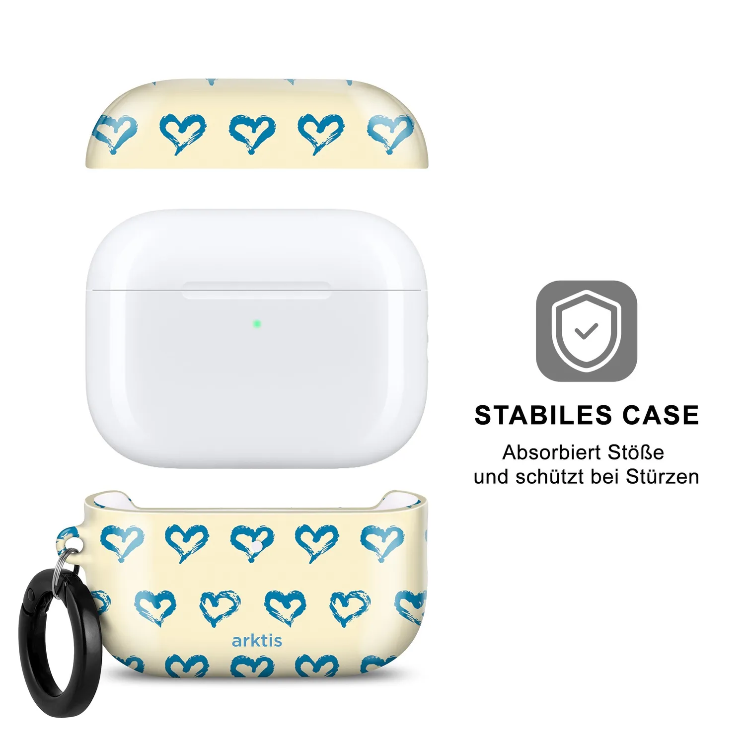 arktis Blue Hearts Hülle für AirPods Pro 3 kabellos