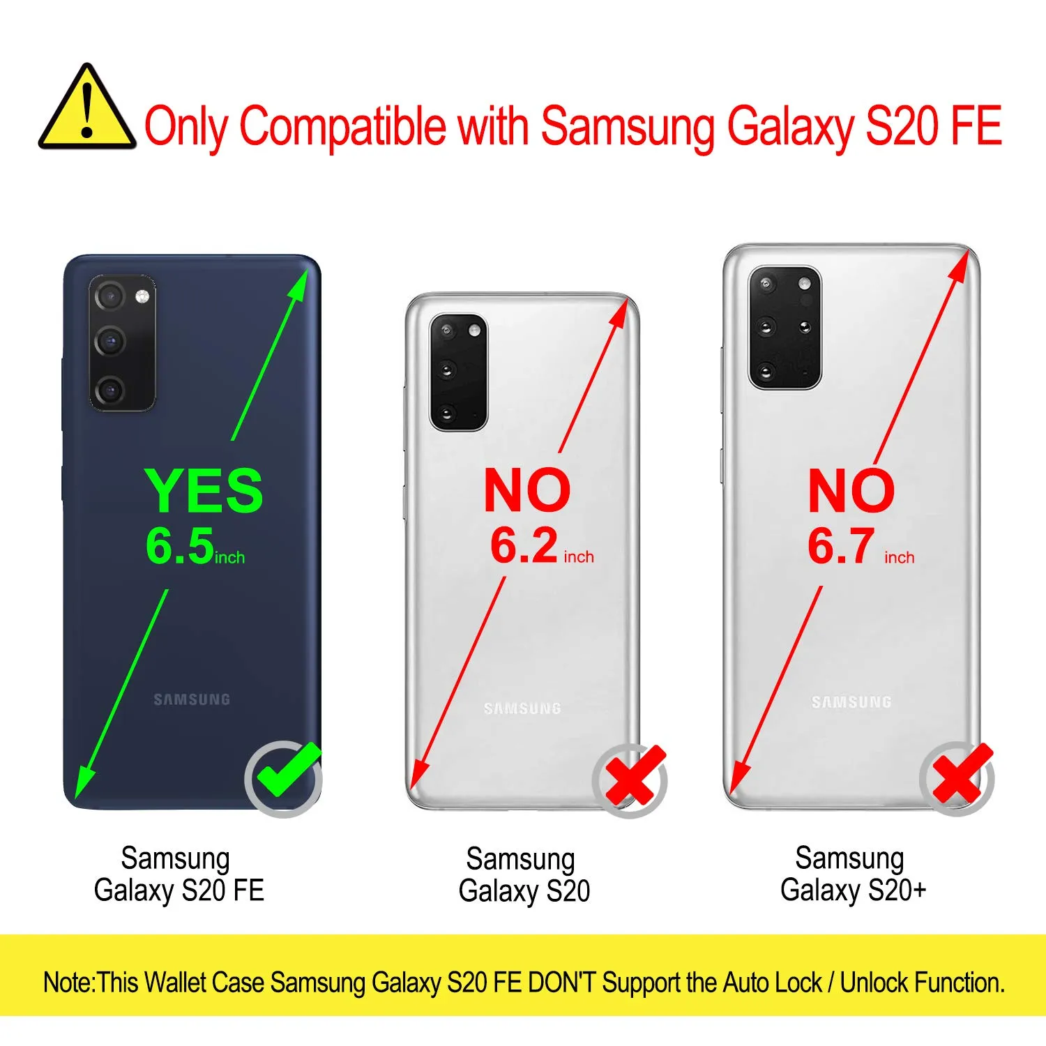 YATWIN Samsung Galaxy S20 FE Klapphülle Schwarz Leder RFID